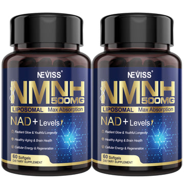 2Pack NAD+ Supplement, Next-Gen NMNH Liposomal 500mg, NR NMN Supplement Alternative, High Absorption NAD+ with Curcumin, Niacinamide for Cellular Energy, DNA Repair, Healthy Aging, 120 Softgels NEVISS uk supplements