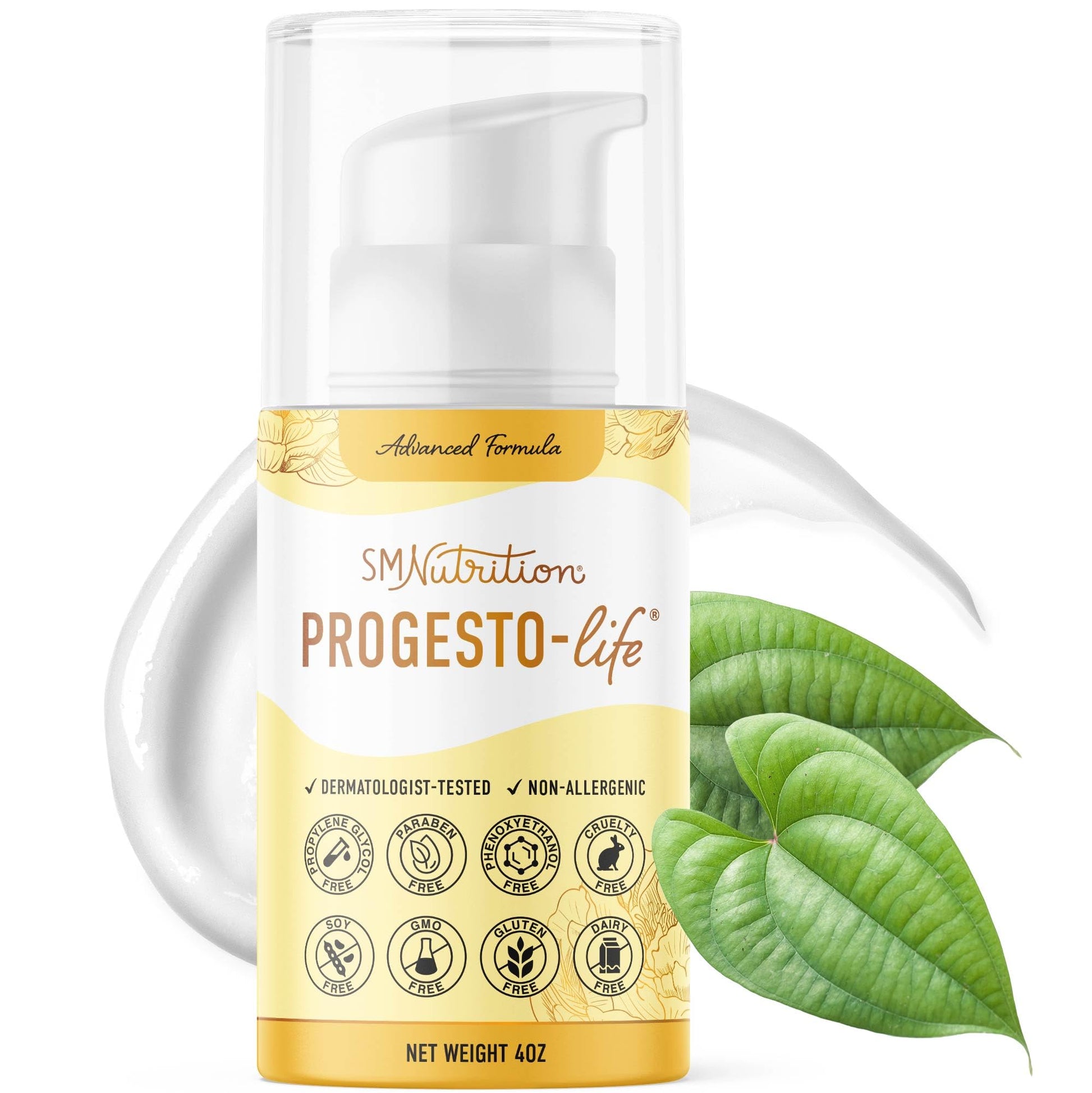 SMNutrition Advanced Progesto-Life Balancing Skin Cream for Women 4oz | Cosmetic Skin Cream | Dermatologist-Tested, Hypoallergenic & Cruelty-Free | 96 Applications SMNutrition uk supplements
