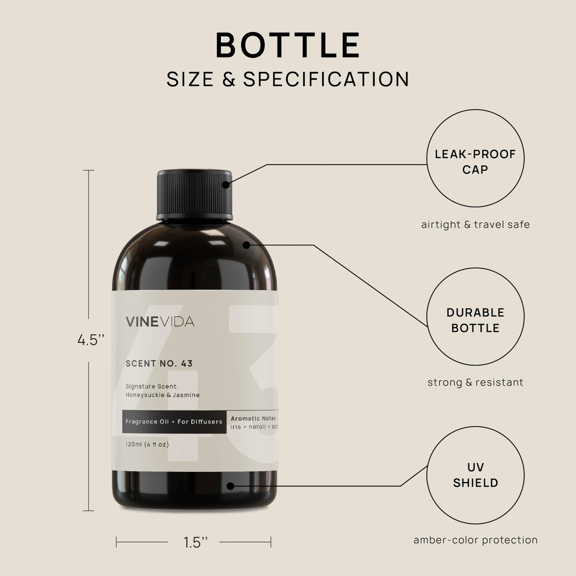 VINEVIDA [4 Fl Oz] Honeysuckle & Jasmine Fragrance Oil for Cold Air Diffusers, Essential Oils VINEVIDA uk supplements