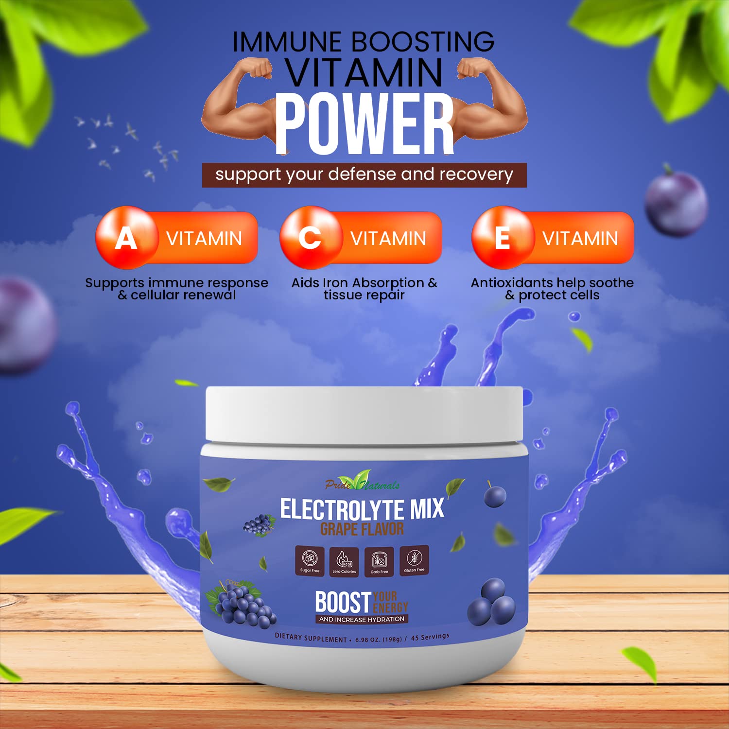 Electrolyte Powder - Refreshing Workout Recovery Electrolytes, Sugar Free, Gluten Free Pride Naturals, Inc uk supplements