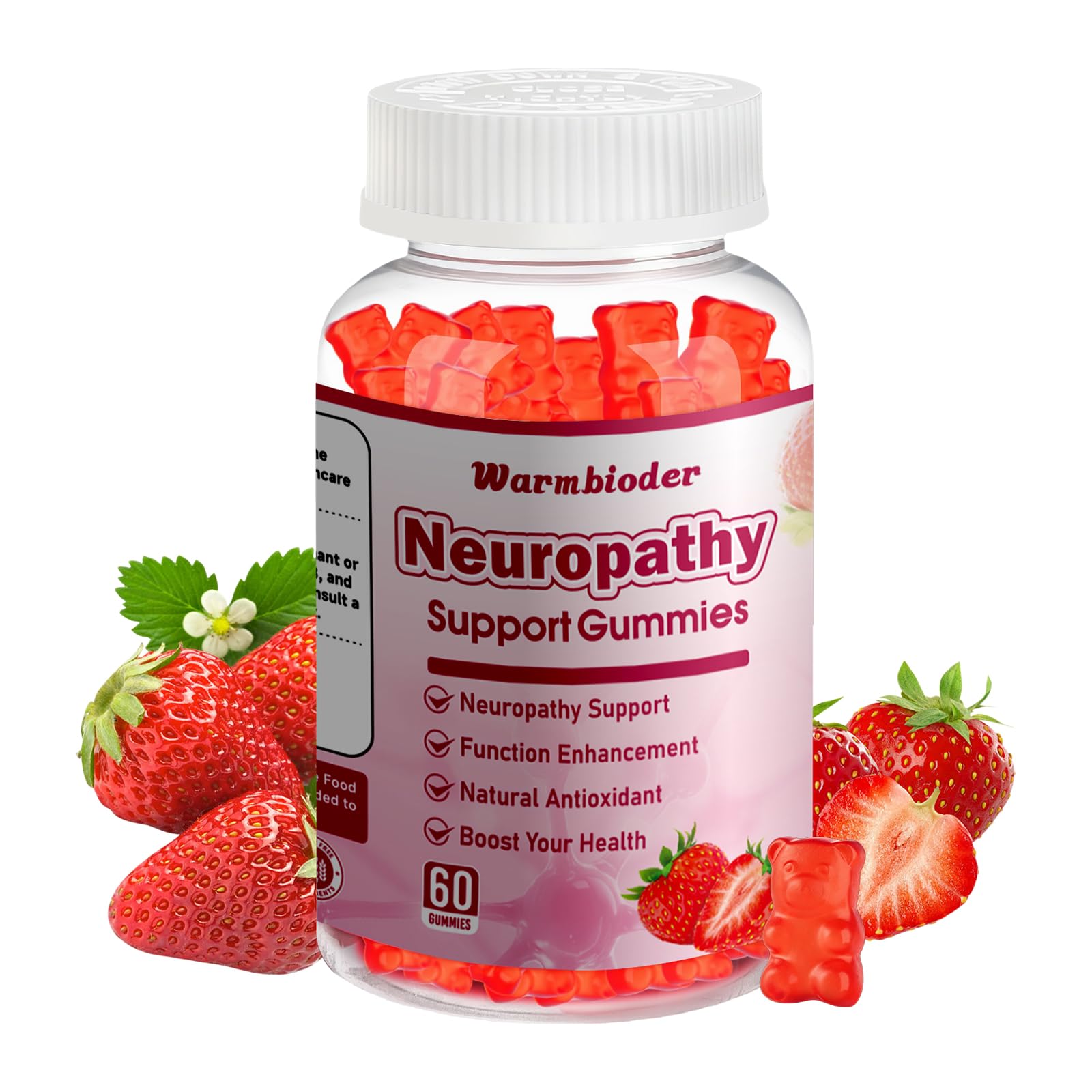 Sugar Free Neuropathy Support Gummies for Nerve – Enhanced Nerve Health, Regeneration, Cognitive Support with Vitamin B1, B6, B12, Magnesium, ALA, Turmeric, CoQ10 & More Warmbioder uk supplements