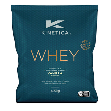 Kinetica Vanilla Whey Protein Powder | 4.5kg | 23g Protein per Serving | 150 Servings Kinetica uk supplements