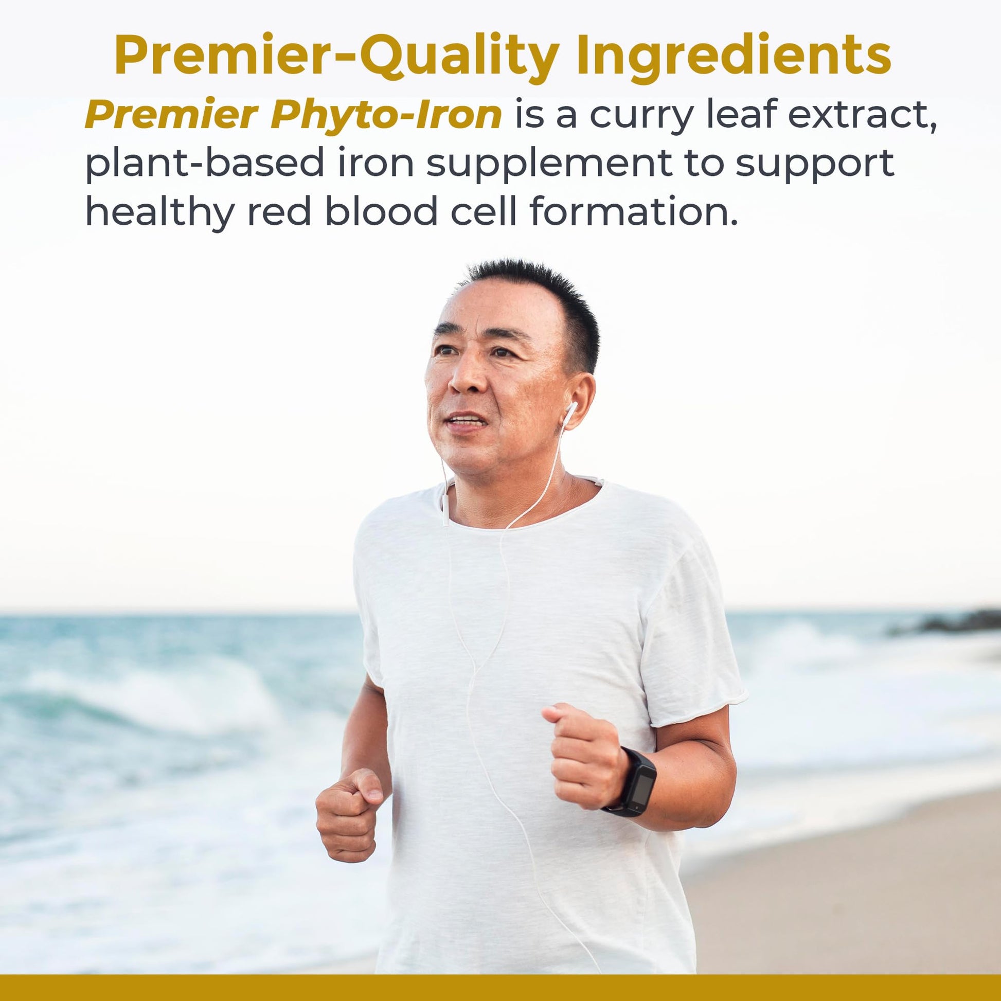 Premier Research Labs Phyto-Iron - Plant Based Iron for Men & Women for Blood Support, Curry Leaves Supplement, Iron Supplements, Non-Heme Iron, 18mg Iron Per Serving - 120 Vegetarian Capsules Premier Research Labs uk supplements