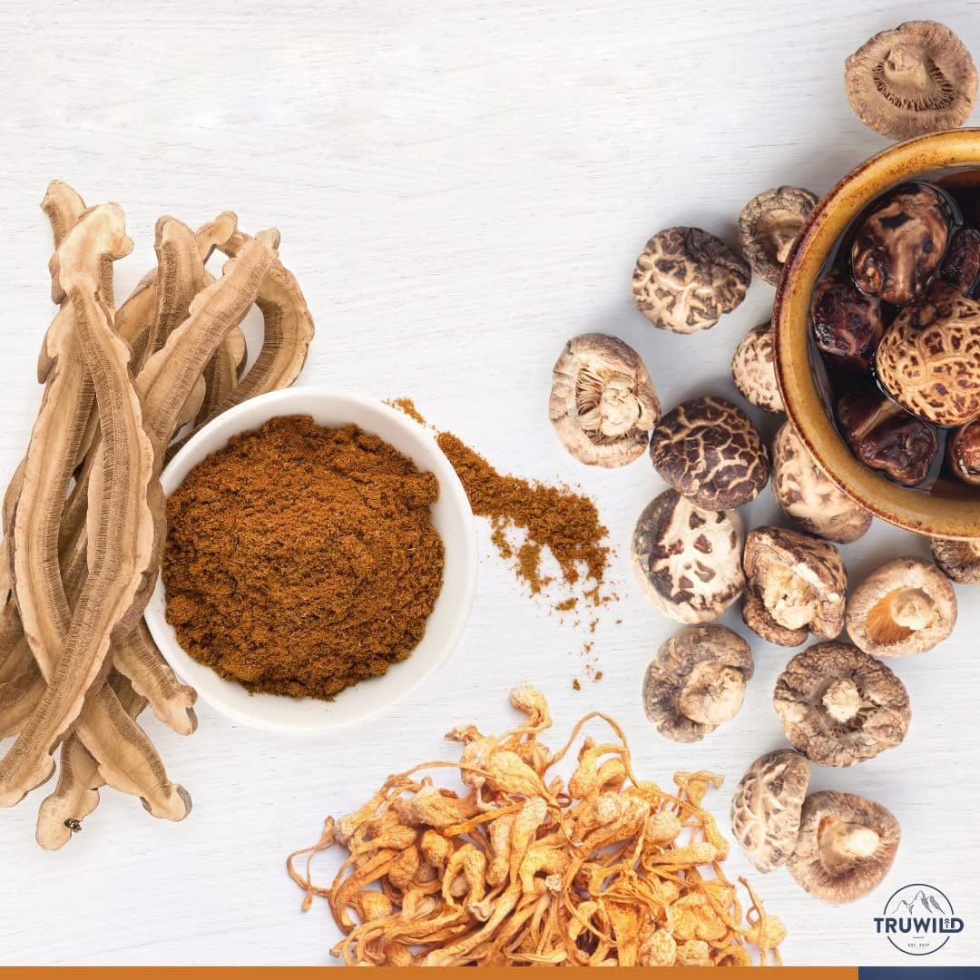 TruWild Adaptogen Blend with Cordyceps Maca Ashwagandha - Full Spectrum Mushroom TruWild uk supplements