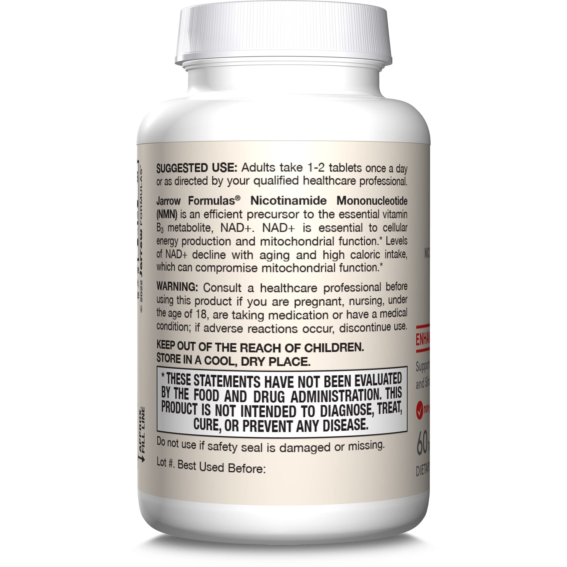Jarrow Formulas Nicotinamide Mononucleotide (NMN) - 60 Tablets - Supports Energy Production - Dietary Supplement - Vegan, Gluten Free, Non-GMO - 60 Servings (Packaging May Vary) Jarrow Formulas uk supplements