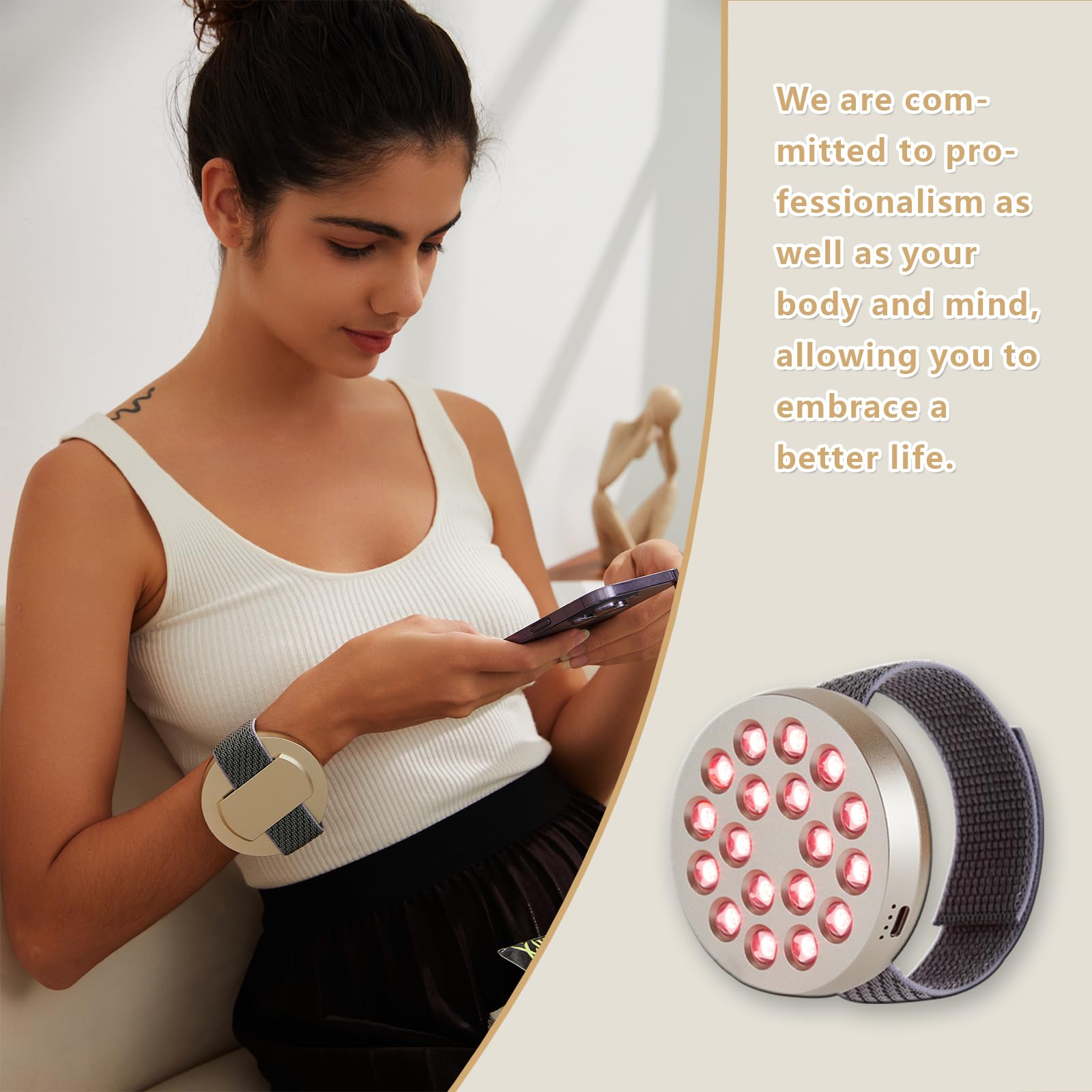 Red Light Therapy Device, Wearable Light Therapy Lamp for Pain Relief for Knee Muscle Feet Hands Origintek uk supplements