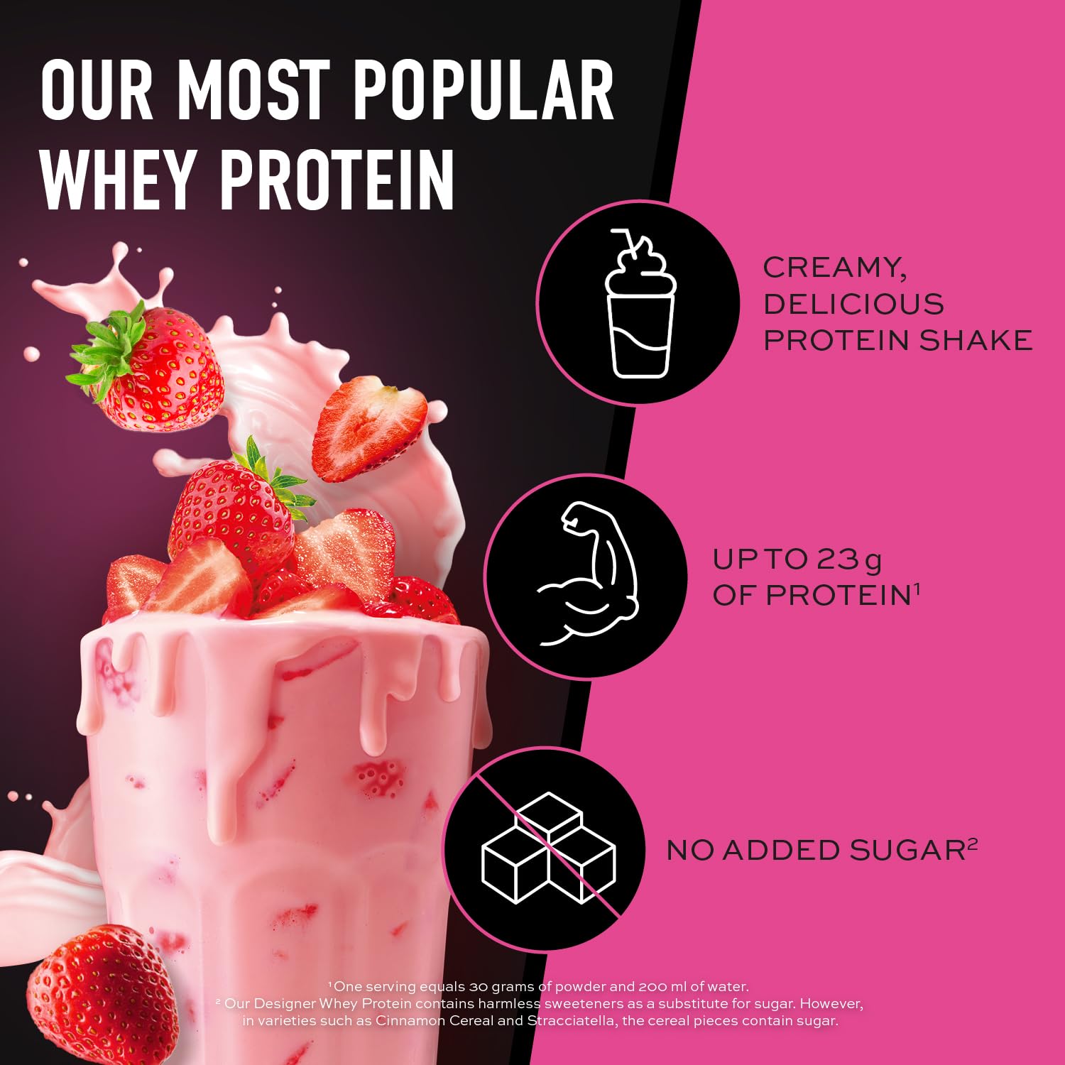 ESN Designer Whey Protein Powder, Strawberry, 1000 g, 2.2 lbs, 33 Servings ESN uk supplements