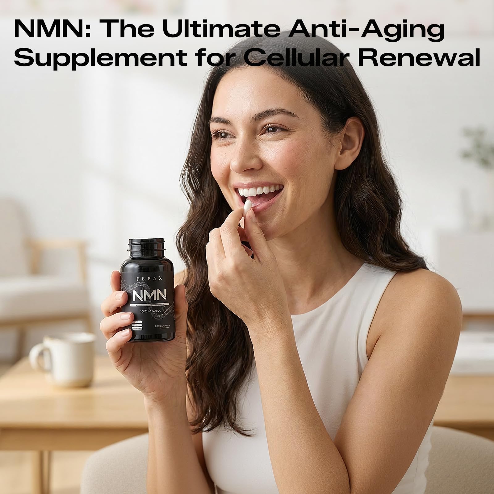 PEPAX NMN Supplement 500mg - 99% Pure NMN Supplement Capsules for Increased NAD Levels & Healthy Aging - Third Party Tested Stabilized Capsules, cGMP Certified, 90 Liposomal NMN (45 Servings) PEPAX uk supplements