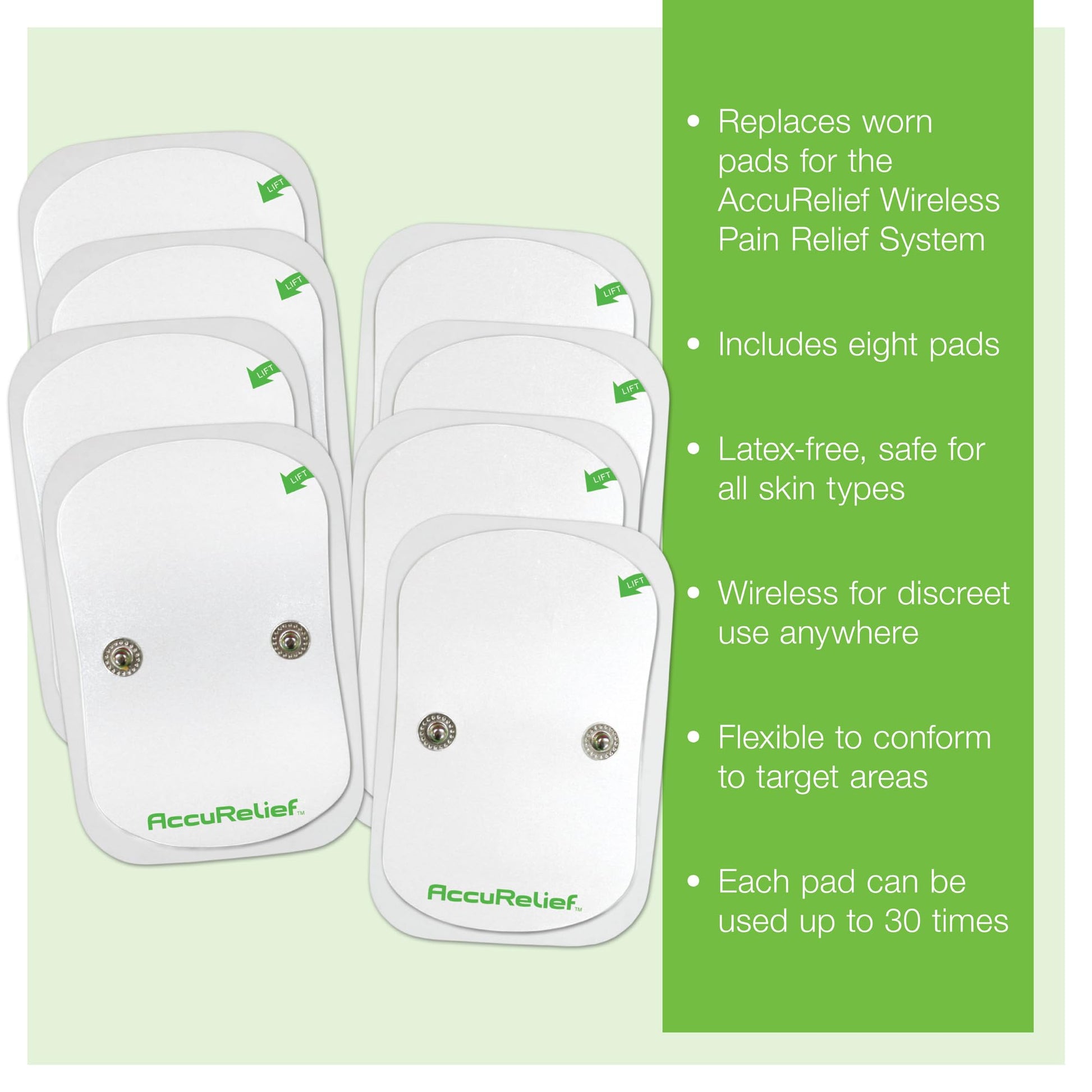 AccuRelief Wireless TENS Electrotherapy Pain Relief System Supply Kit (Packaging May Vary), Works with AccuRelief Wireless Remote Control TENS Device (ACRL-9000), 2 Pair (Pack of 1) AccuRelief uk supplements