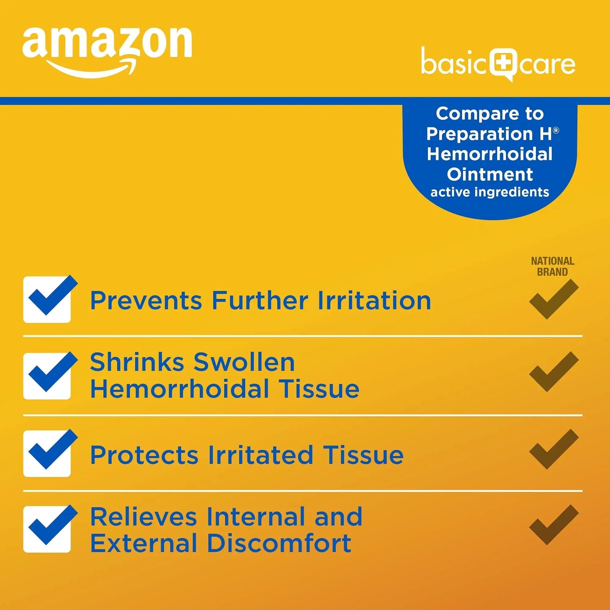 Amazon Basic Care Hemorrhoid Ointment, Fast-Acting Pain Relief, Relieves Burning, Itching, Swelling and Discomfort, 2 ounce (Pack of 1) Amazon Basic Care uk supplements
