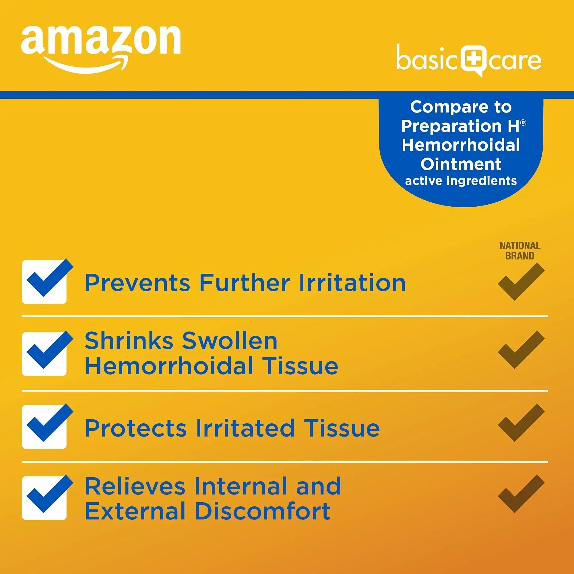 Amazon Basic Care Hemorrhoid Ointment, Fast-Acting Pain Relief, Relieves Burning, Itching, Swelling and Discomfort, 2 ounce (Pack of 1) Amazon Basic Care uk supplements