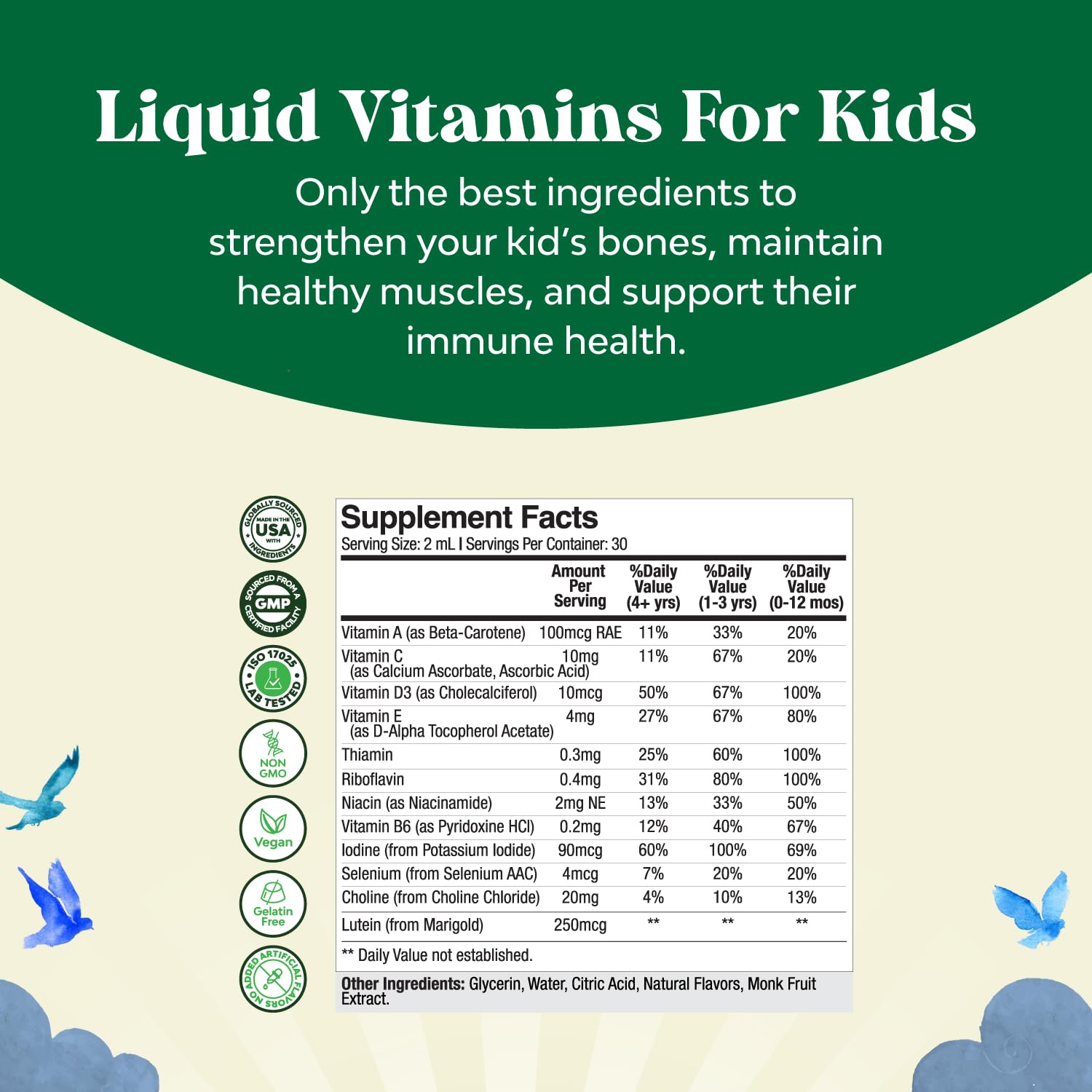 Bundle of Kids DHA Omega 3 Gummies - Fatty Acids Omega 3 6 9 for Brain Immune Strength Vision Focus Support and Liquid Multivitamin for Kids Immunity Support Natures Craft uk supplements