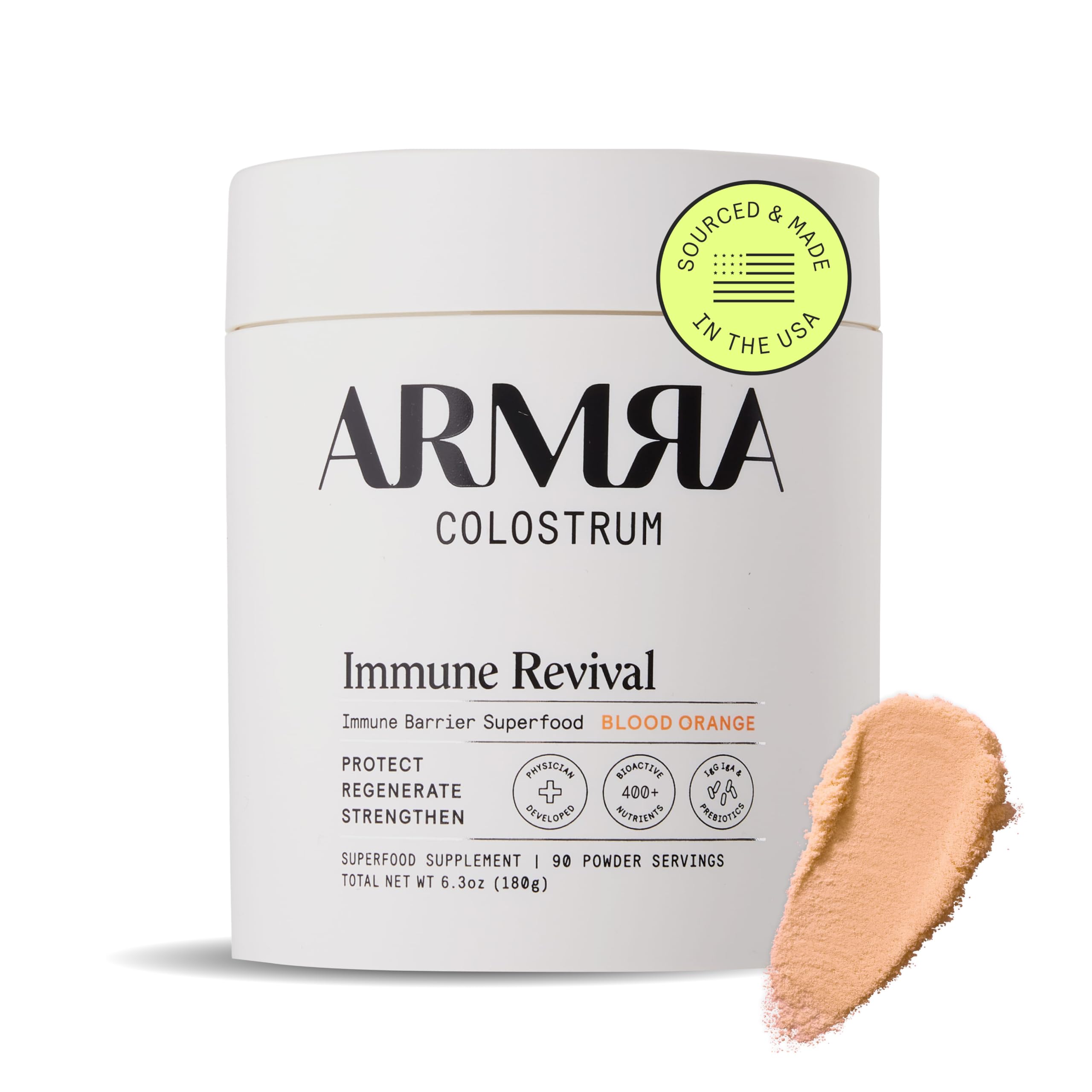 ARMRA Colostrum Powder | Blood Orange | Gut Health & Bloating | Skin & Hair | Immunity | Keto, Gluten & Fat-Free | 90 Servings ARMRA uk supplements