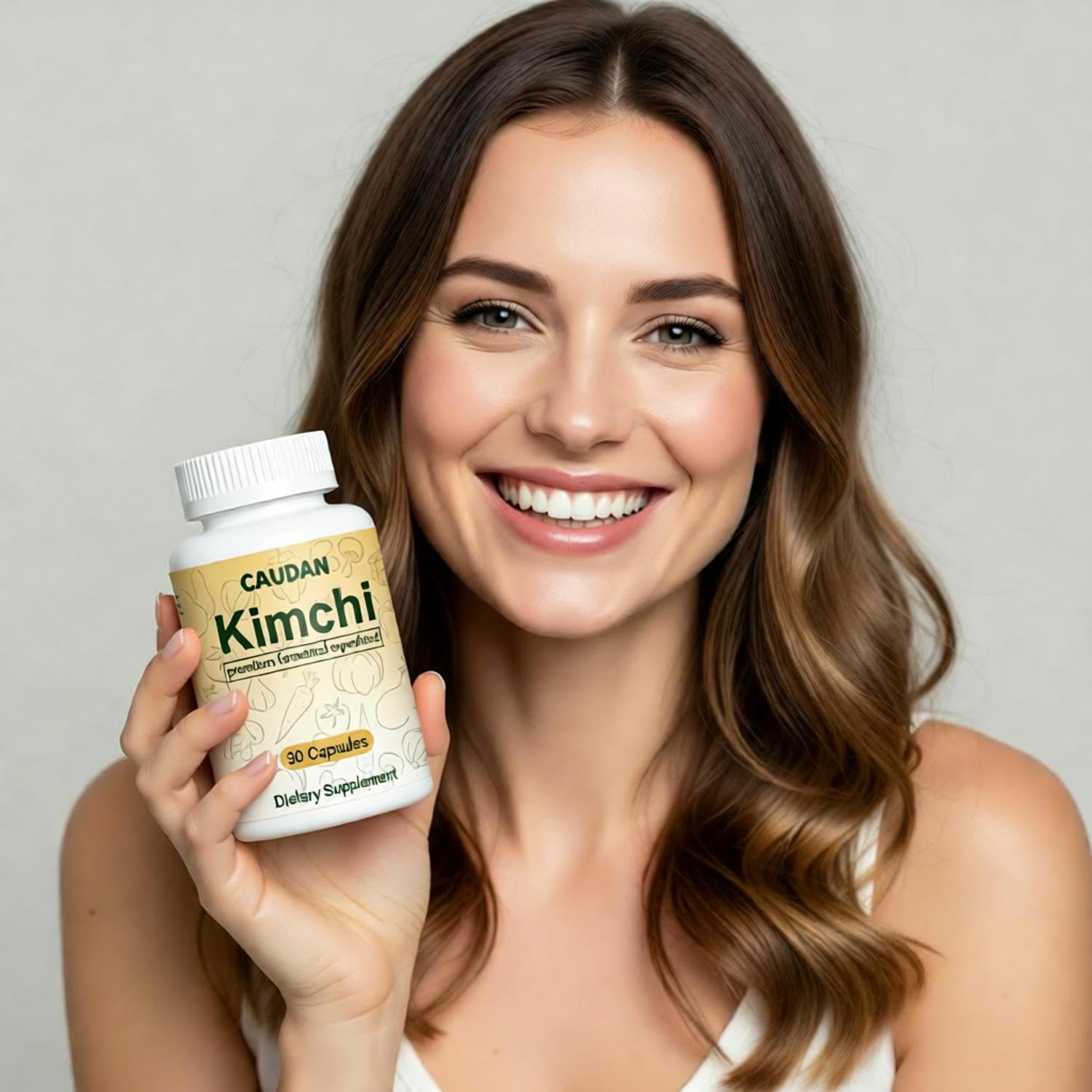 CAUDAN Kimchi Capsules, Kimchi Supplement, Probiotics & Enzymes Supports Gut & Digestive Health, Taste Well, Fermented Superfood for Antioxidant Support, 90 Vegan Capsules CAUDAN uk supplements