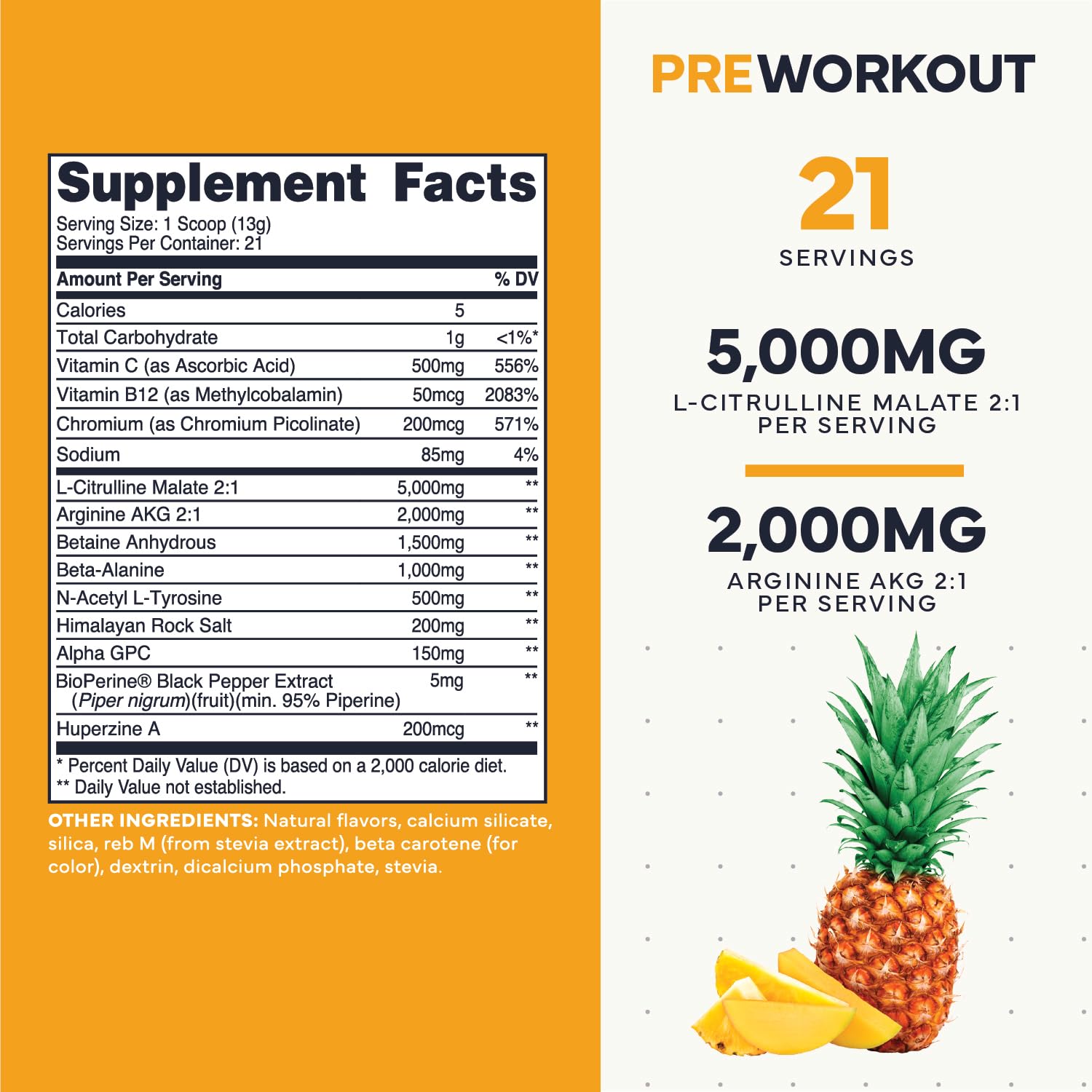 Type Zero Clean Stim Free Pre Workout Powder + Nitric Oxide Booster with L-Citrulline Malate, Arginine AKG, Beta Alanine - Caffeine & Stimulant Free - Pineapple Mango Flavor, 21 Servings Type Zero uk supplements