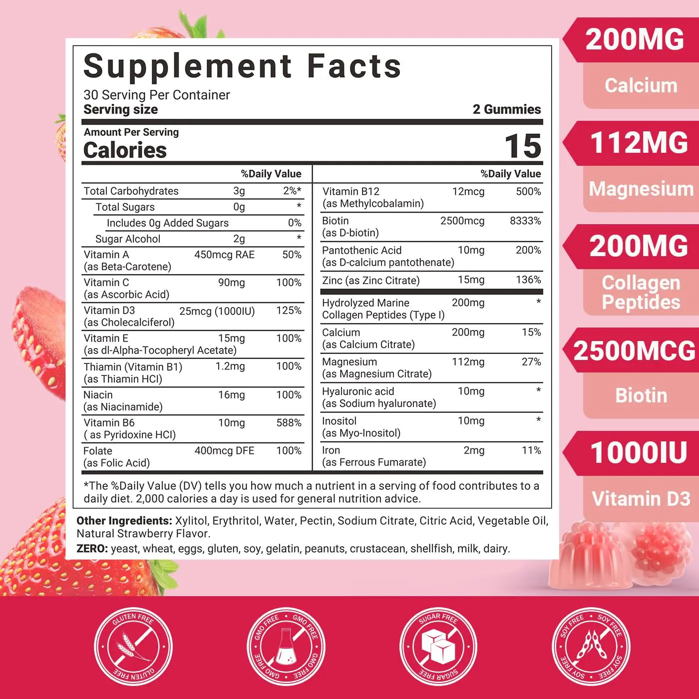 Wiszeen Sugar Free Methylated Multivitamin for Women Gummies, Biotin, Collagen, Calcium, Magnesium, Inositol, Folate, Iron, Vitamin A, C, D, E Wiszeen uk supplements