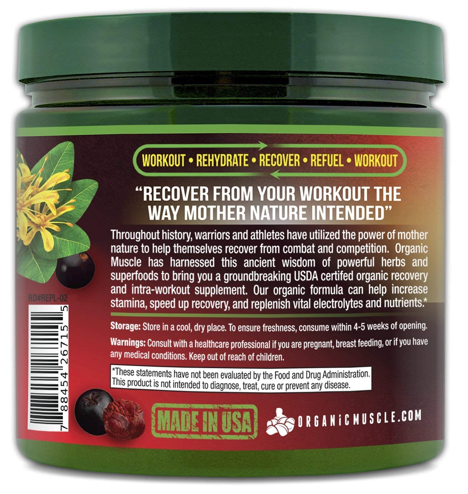 Organic Muscle Bundle - Pre-Workout Powder for Energy (Passionfruit Guava) + Replenisher Organic Muscle uk supplements