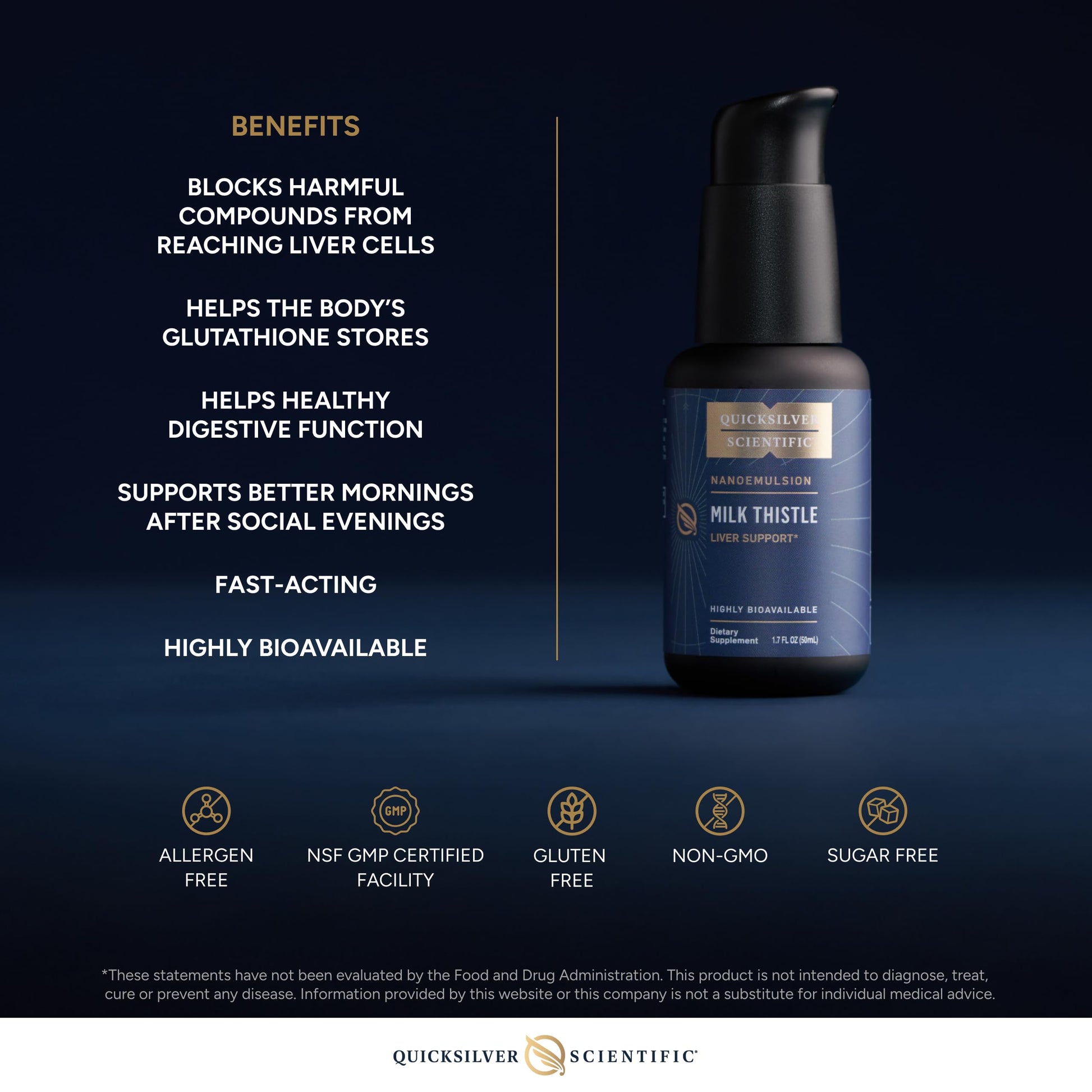 Quicksilver Scientific Nanoemulsified Milk Thistle - Silymarin Liquid with Liposome Delivery System - Immune, Detox + Liver Cleanse Support (1.7oz / 50ml) Quicksilver Scientific uk supplements