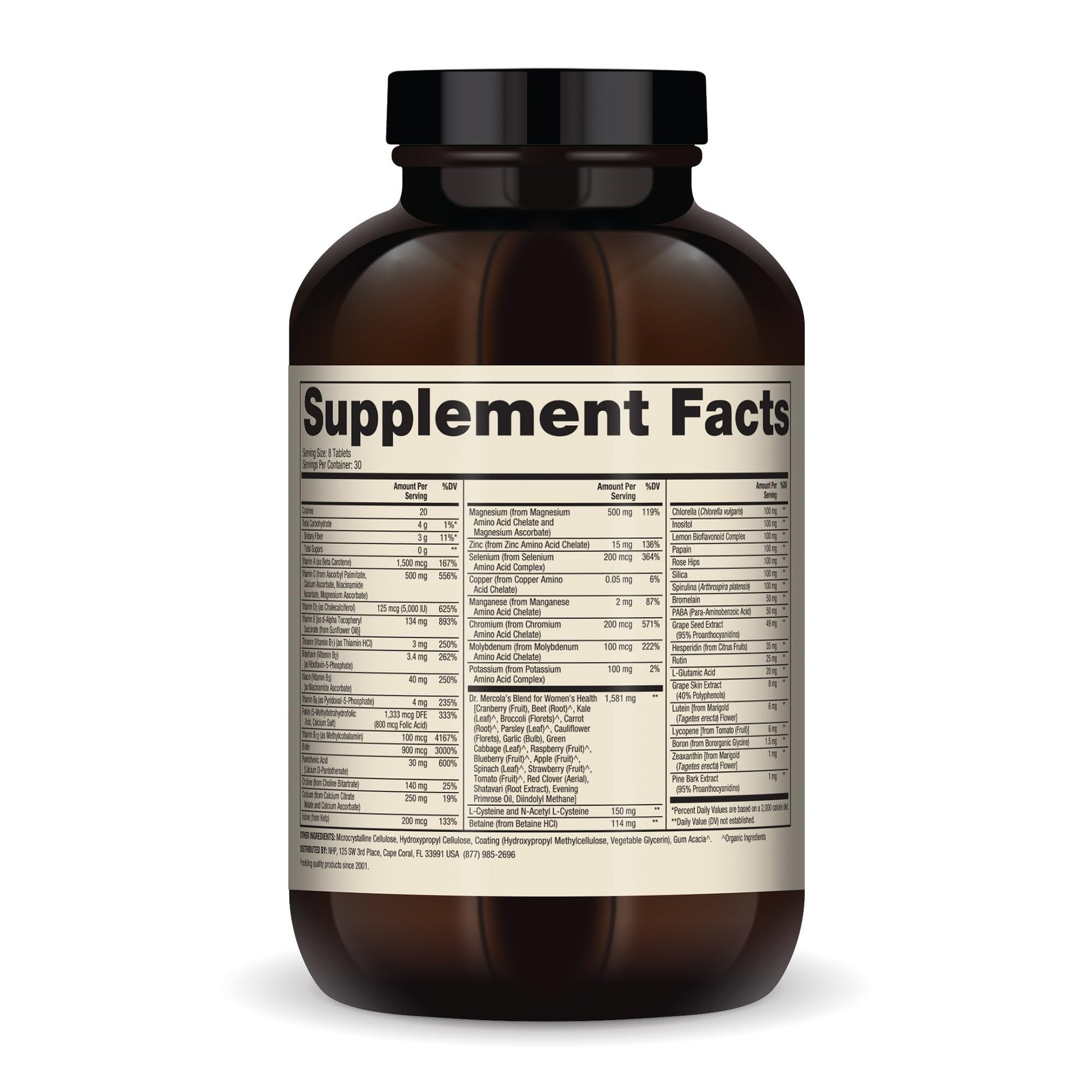 Dr. Mercola Whole-Food Complex for Women - with Added Multivitamin Plus Vital Minerals - Supports Energy & Cellular Health - Non-GMO, Gluten-Free & Soy-Free - 240 Tablets (30 Servings) Dr. Mercola uk supplements