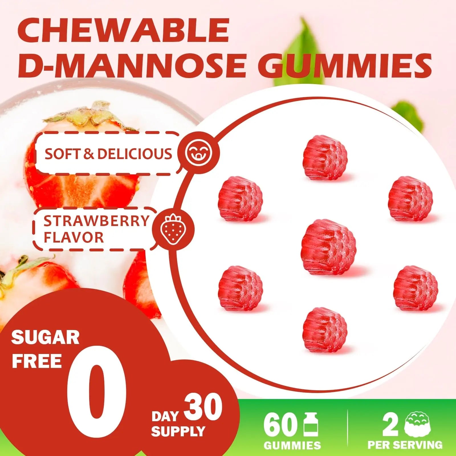 HFELIZ D Mannose with Cranberry Gummies, D-Mannose Supplements 1300mg for Women, Support Natural Urinary Tract & Bladder Health, Sugar-Free, 60 Count HFELIZ uk supplements
