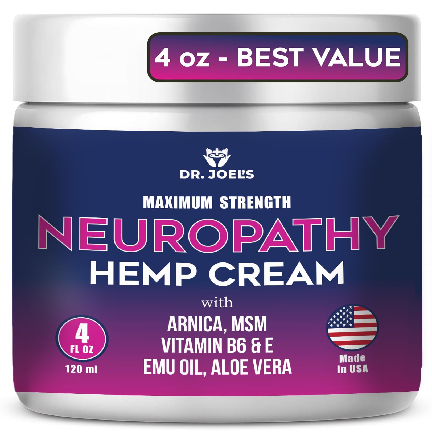 Dr. JOEL'S Neuropathy Nerve Relief Cream - Organic Neuropathy Support Cream for Feet, Hands, Legs and Toes - 4 OZ Value Pack- Made in USA Dr. JOEL'S uk supplements