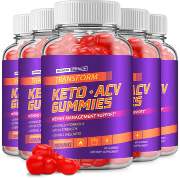 (5 Pack) Transform Keto ACV Gummies Advanced Formula (300 Gummies) Rillvo uk supplements