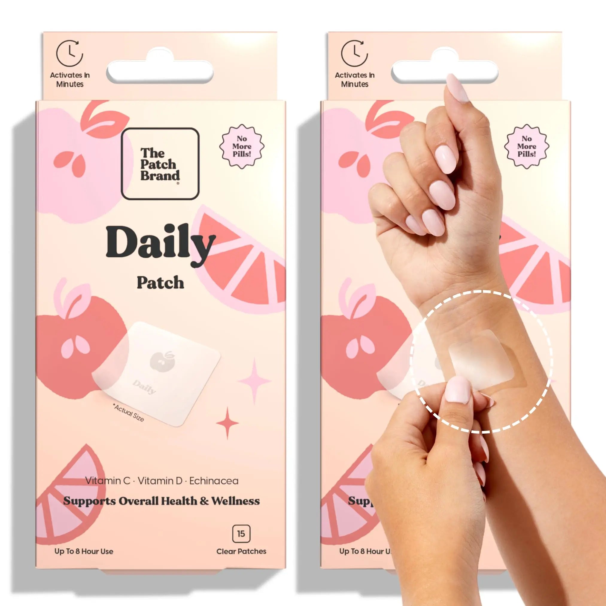 The Patch Brand Daily Support Patches | Natural Wellness Infused with Vitamin C, Zinc Citrate, Vitamin D, Ginko Biloba and Echinacea The Patch Brand uk supplements