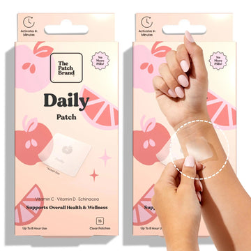 The Patch Brand Daily Support Patches | Natural Wellness Infused with Vitamin C, Zinc Citrate, Vitamin D, Ginko Biloba and Echinacea The Patch Brand uk supplements