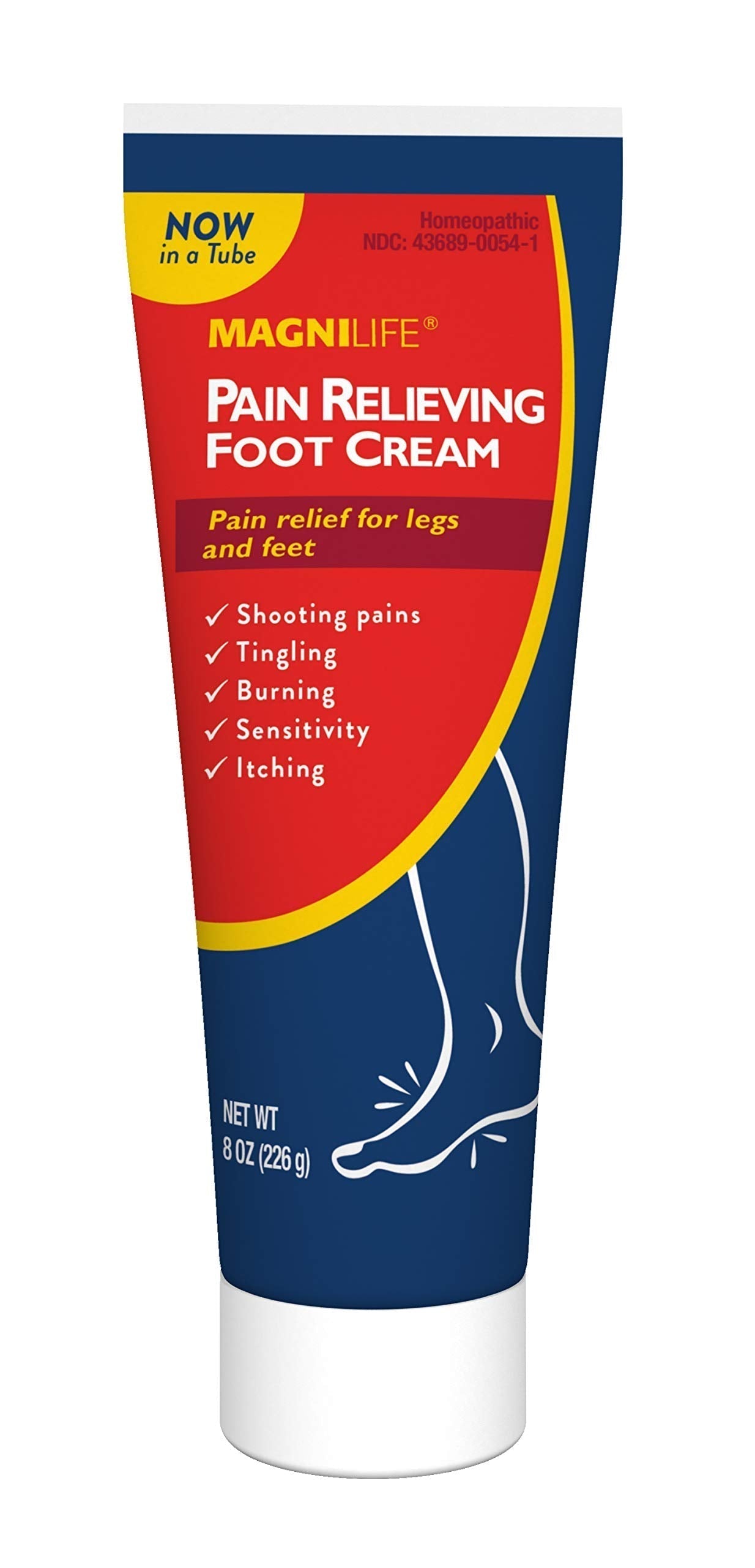MagniLife Pain Relieving Foot Cream, 8 oz Tube, Soothing Relief for Soreness, Pain, Burning, Tingling, Itching or Sensitivity in Feet & Legs, Moisturizing & Hydrating Foot Cream, No Petroleum MagniLife uk supplements