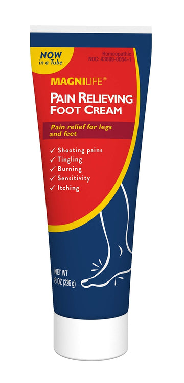 MagniLife Pain Relieving Foot Cream, 8 oz Tube, Soothing Relief for Soreness, Pain, Burning, Tingling, Itching or Sensitivity in Feet & Legs, Moisturizing & Hydrating Foot Cream, No Petroleum MagniLife uk supplements