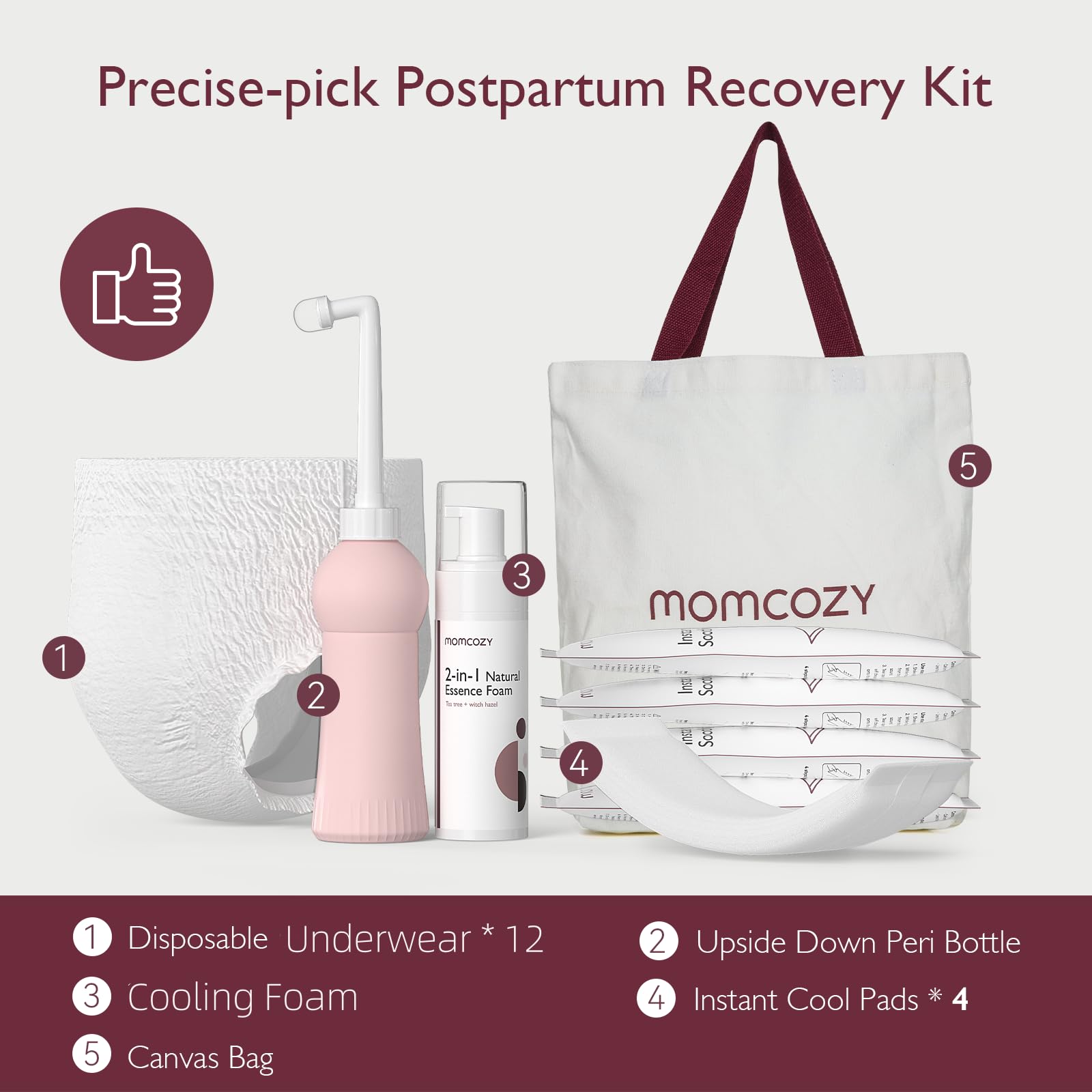 Momcozy Postpartum Recovery Essentials Kit, 19 PCS Labor Delivery Mom Care Set, Self-Absorbent Momcozy uk supplements