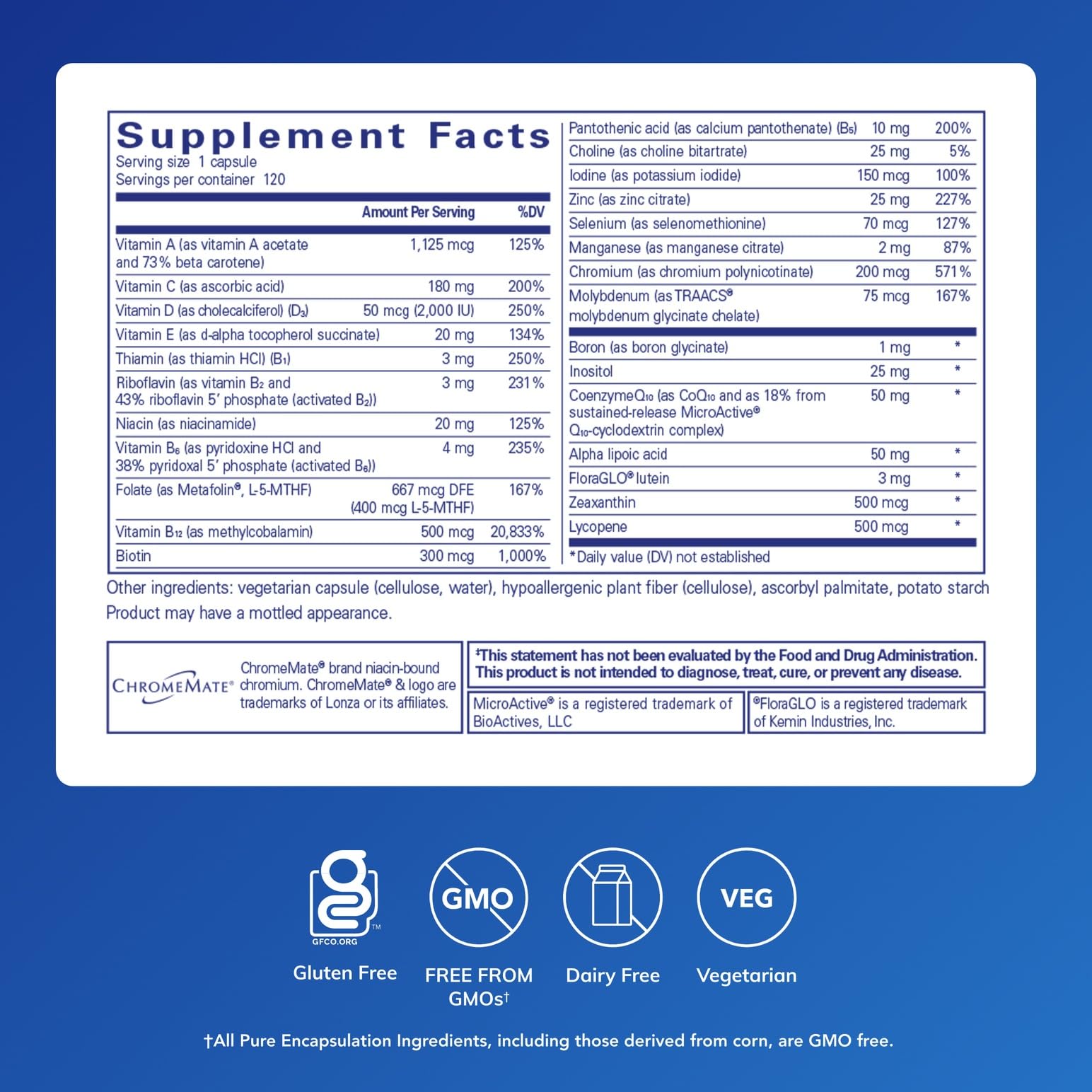 Pure Encapsulations O.N.E. Multivitamin - Once Daily Multivitamin with Antioxidant Complex Metafolin, CoQ10, and Lutein to Support Vision, Cognitive Function Pure Encapsulations uk supplements