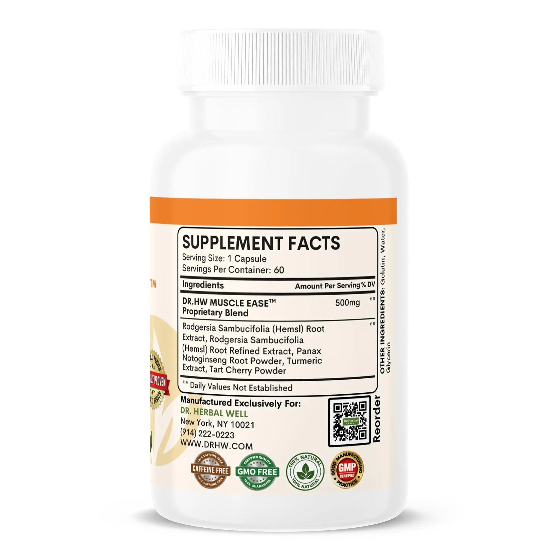 DR.HERBAL WELL Muscle Ease - Joint, Muscle & Nerve Support Fast Acting Relax Comfort Recovery Natural Herbal Supplement - (60 Capsules) MAX-Strength DR. HERBAL WELL uk supplements