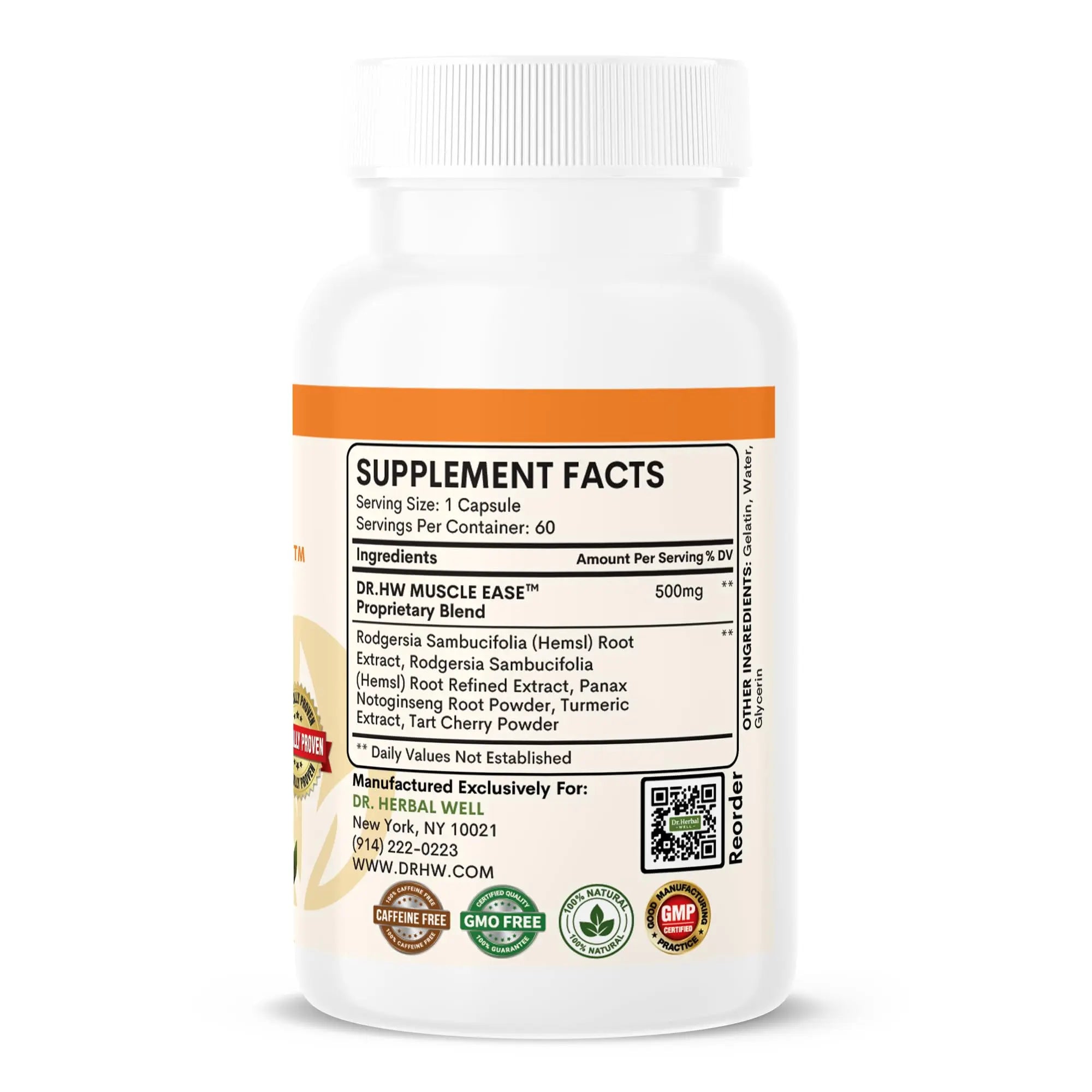 DR.HERBAL WELL Muscle Ease - Joint, Muscle & Nerve Support Fast Acting Relax Comfort Recovery Natural Herbal Supplement - (60 Capsules) MAX-Strength DR. HERBAL WELL uk supplements