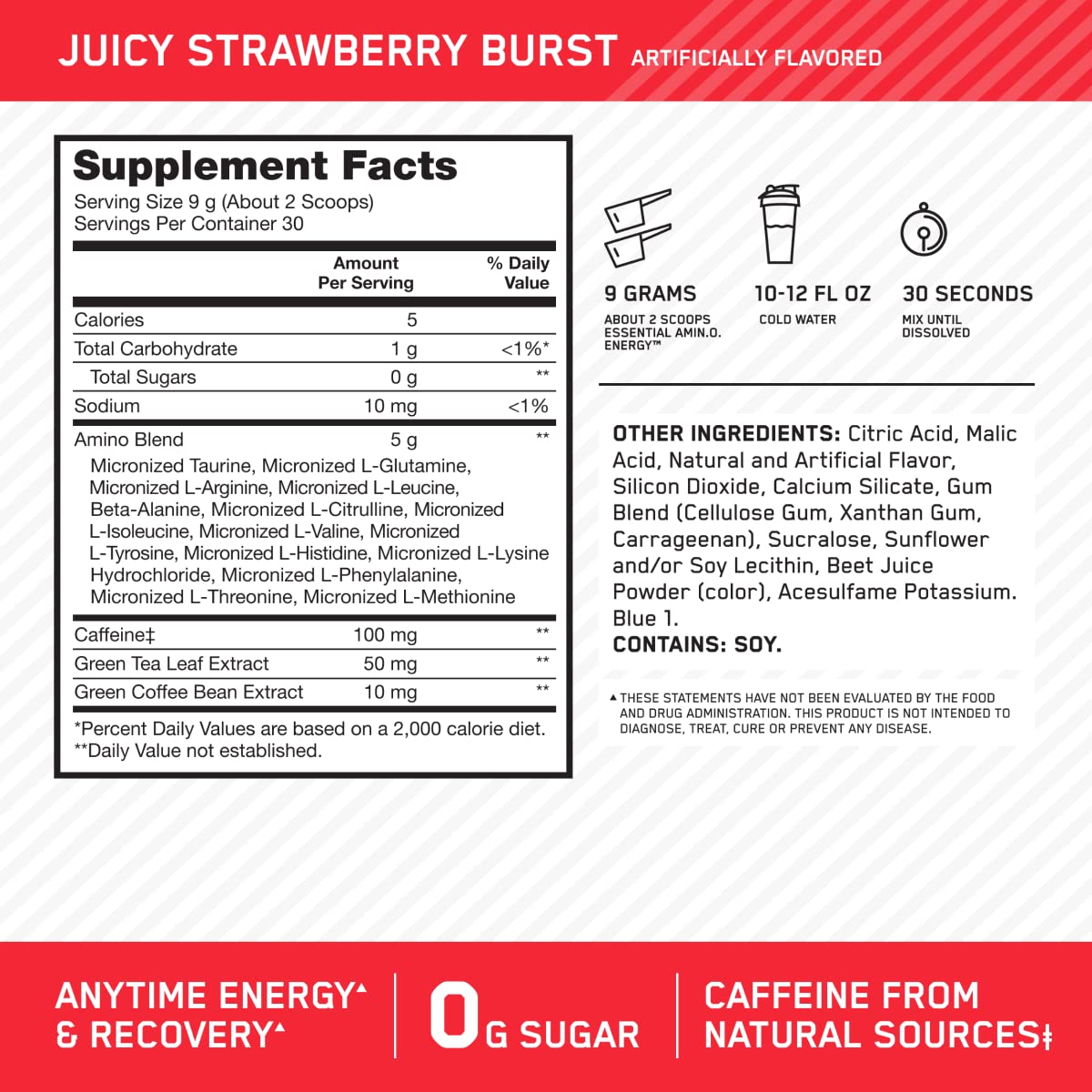 Optimum Nutrition Amino Energy - Pre Workout with Green Tea, BCAA, Amino Acids Optimum Nutrition uk supplements