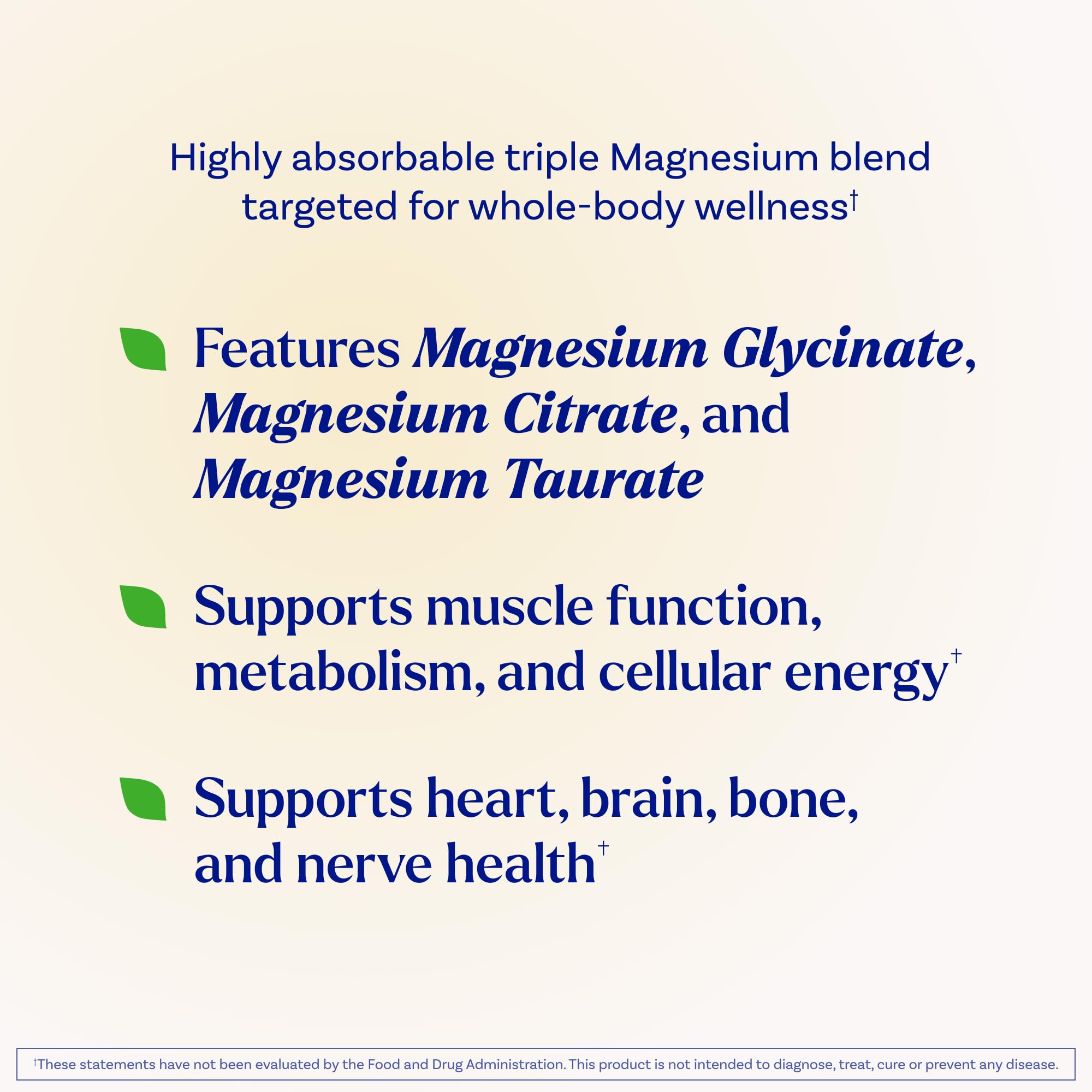 Natrol Triple Magnesium Complex Supplement, Glycinate, Citrate & Taurate 200mg High Absorption, Support Whole Body Wellness, 60 Capsules Natrol uk supplements