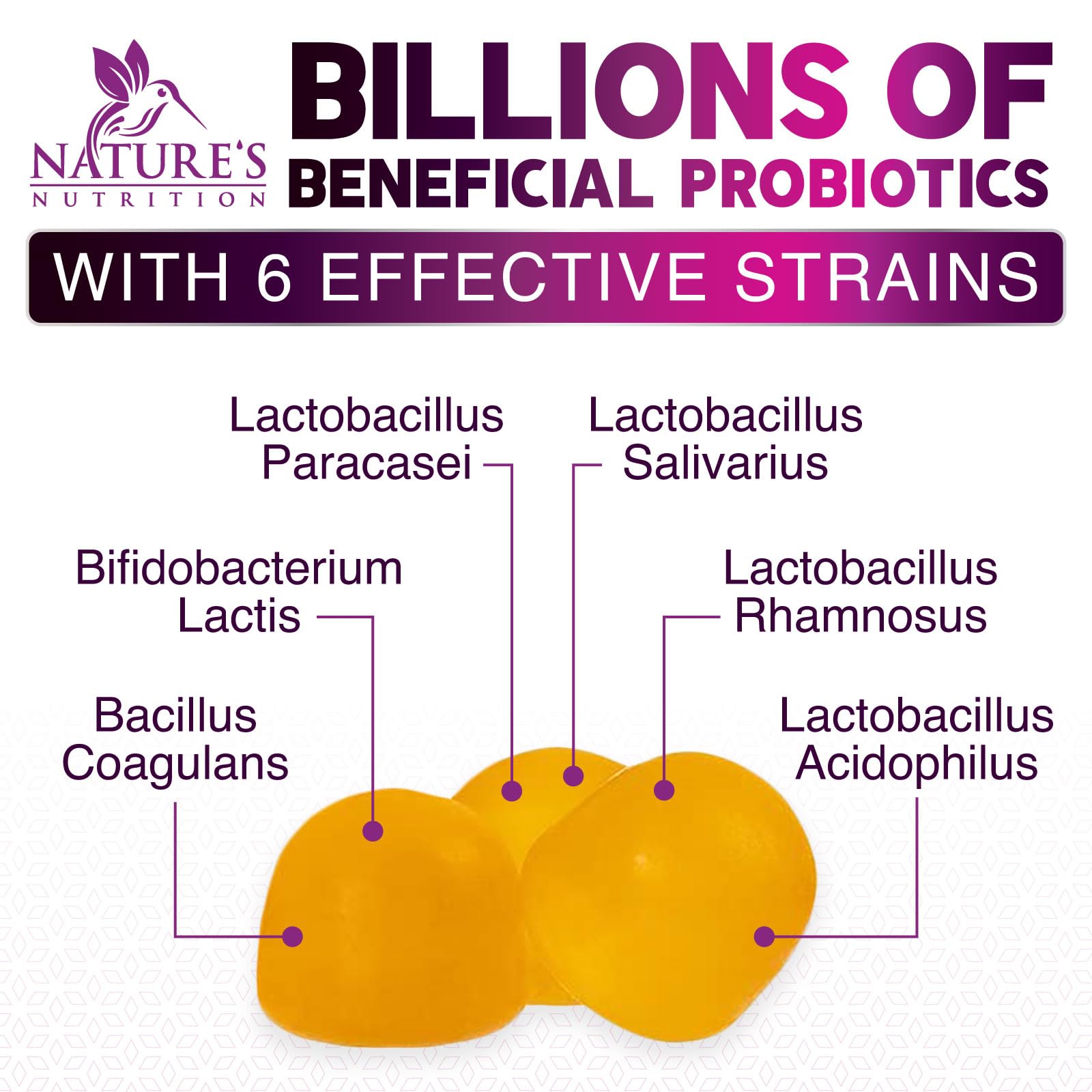Probiotics for Digestive Health Gummies 5 Billion CFU - 6 Unique Strains for Daily Immune Support & Gut Health, Constipation, Gas & Bloating - Best Probiotic Supplement for Women & Men - 60 Gummies Nature's Nutrition uk supplements