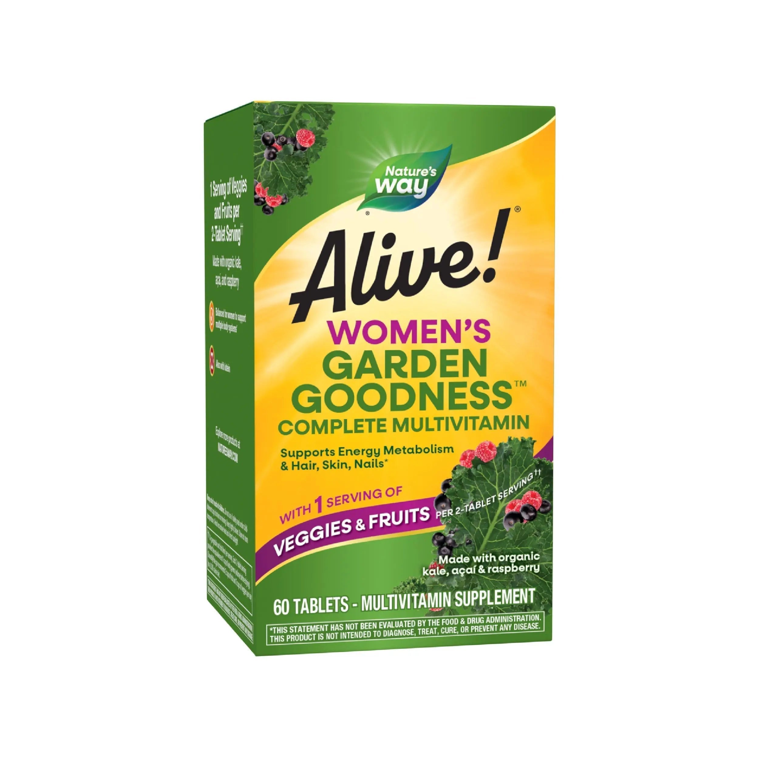 Nature's Way Alive! Garden Goodness Multivitamin for Women, High Potency B-Vitamins to Support Cellular Energy Nature's Way uk supplements
