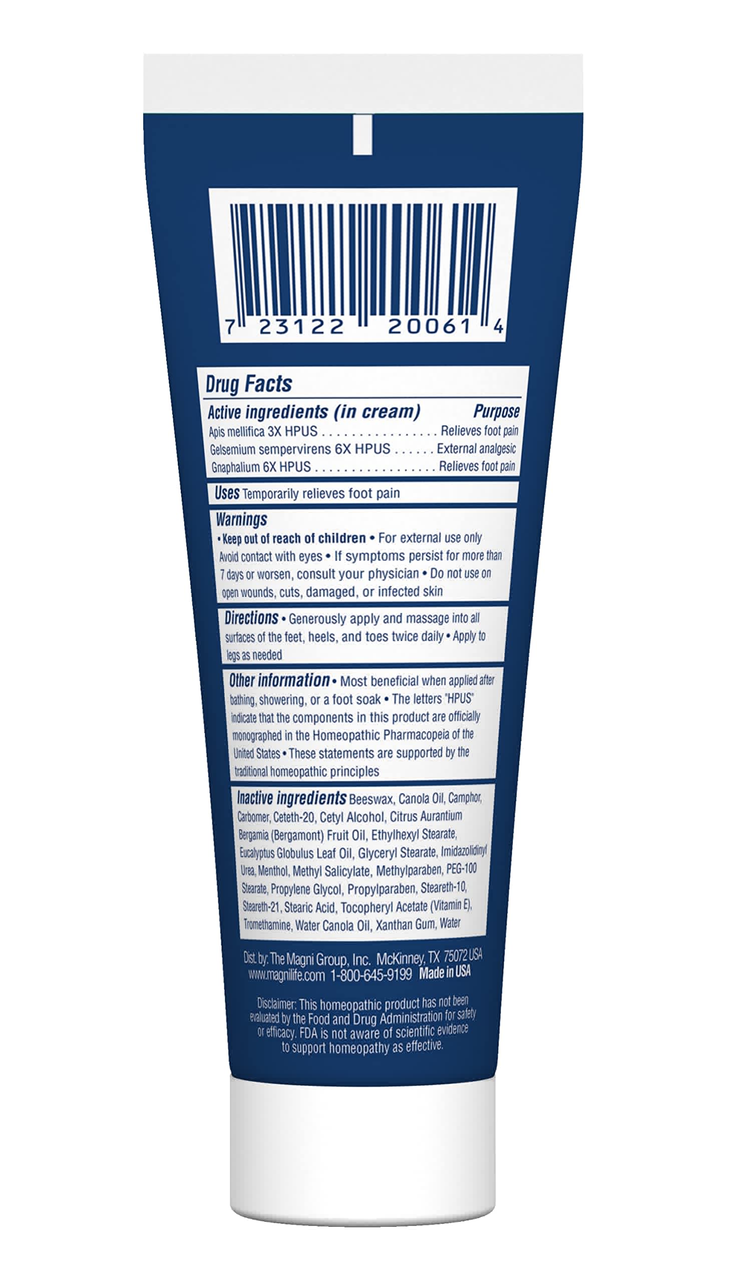 MagniLife Pain Relieving Foot Cream, 8 oz Tube, Soothing Relief for Soreness, Pain, Burning, Tingling, Itching or Sensitivity in Feet & Legs, Moisturizing & Hydrating Foot Cream, No Petroleum MagniLife uk supplements