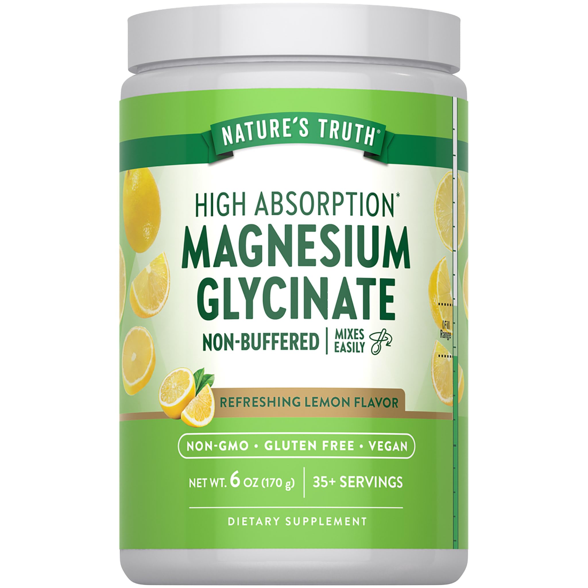 Nature's Truth Magnesium Glycinate Powder | 6 oz | Lemon Flavor | High Absorption | Vegan, Non-GMO, Gluten Free Supplement Nature's Truth uk supplements