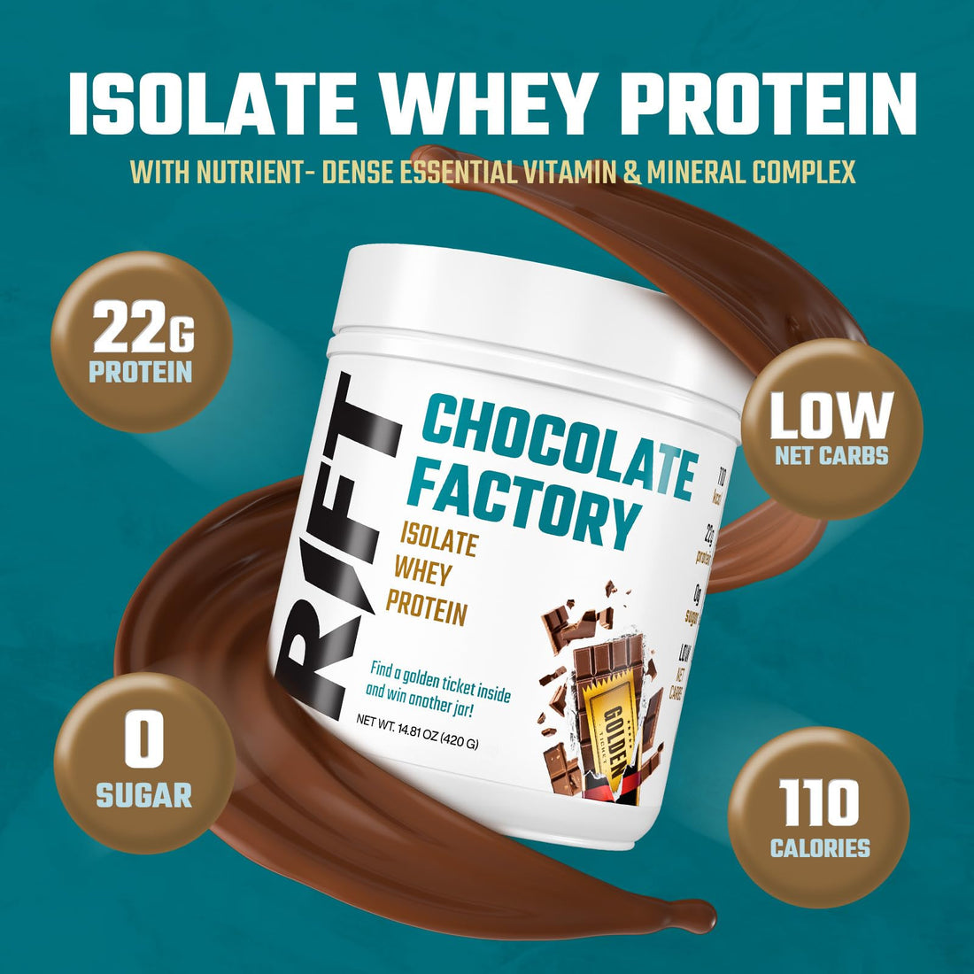 RIFT Chocolate Whey Protein Powder for Adult - Protein Isolate Powder Chocolate RIFT uk supplements