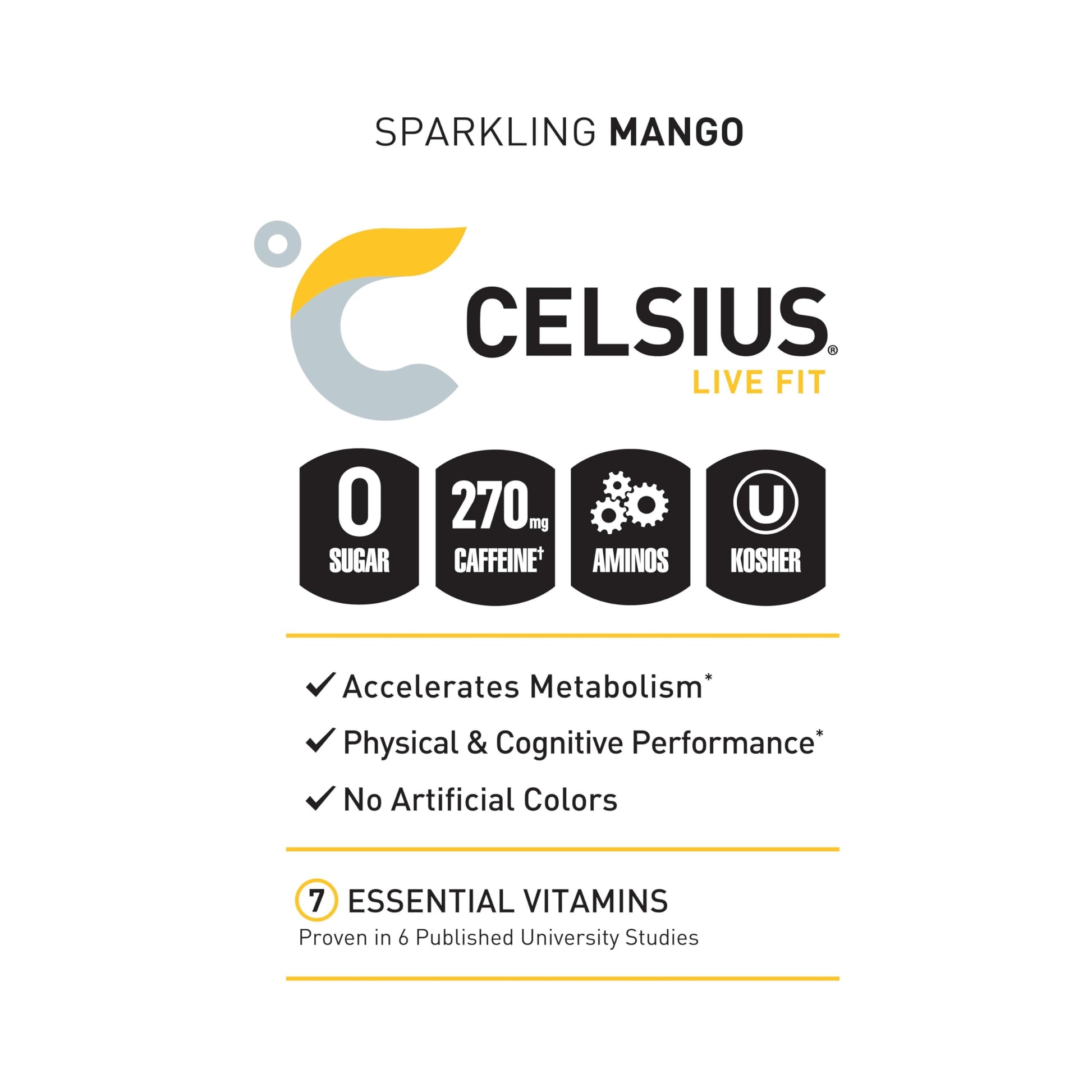 CELSIUS ESSENTIALS, Sparkling Mango Tango, Performance Energy Drink 16 Fl Oz CELSIUS uk supplements