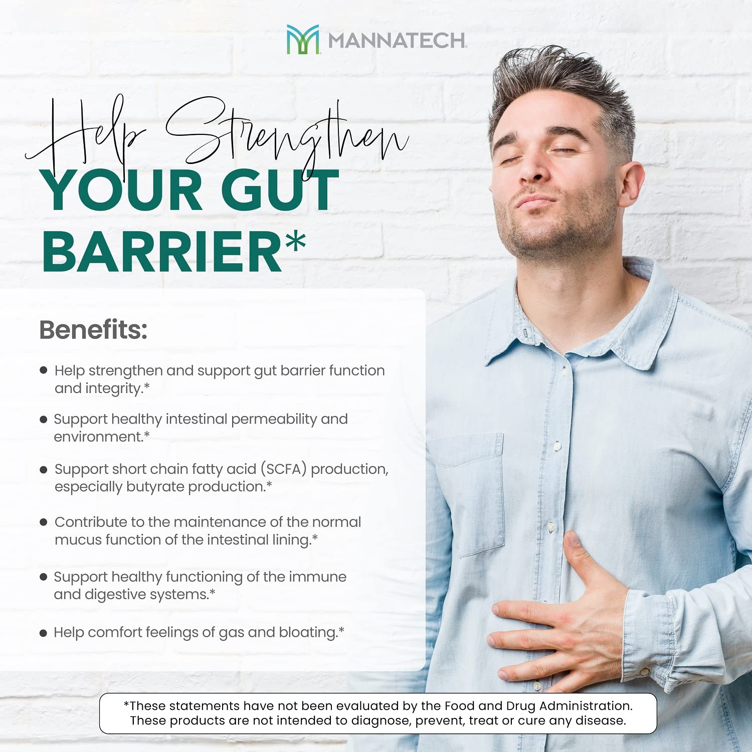 Mannatech Butyrate Supplement - Supports Gut Barrier Function, Intestinal Health, and Digestive Comfort - Promotes Short Chain Fatty Acid Production, Immune Support Supplement GI-Defense 60 Capsules Mannatech uk supplements