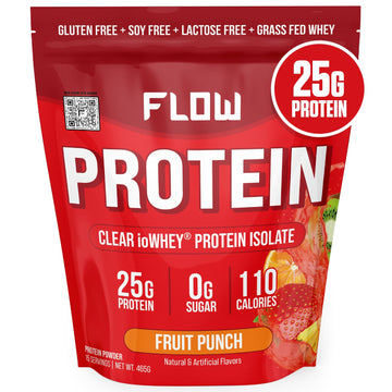 Flow Supps Clear Whey Isolate Protein Powder, Fruit Punch - 15 Servings, 25g Protein Flow Supplements uk supplements