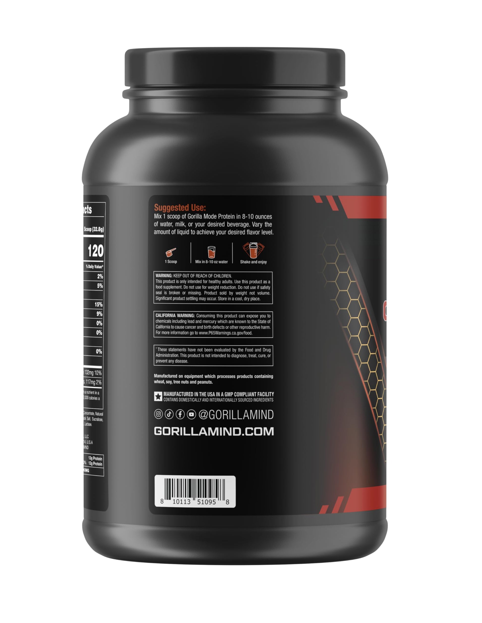 Gorilla Mode Premium Whey Protein - Cinnamon Churro / 25 Grams of Whey Protein Isolate Gorilla Mind uk supplements