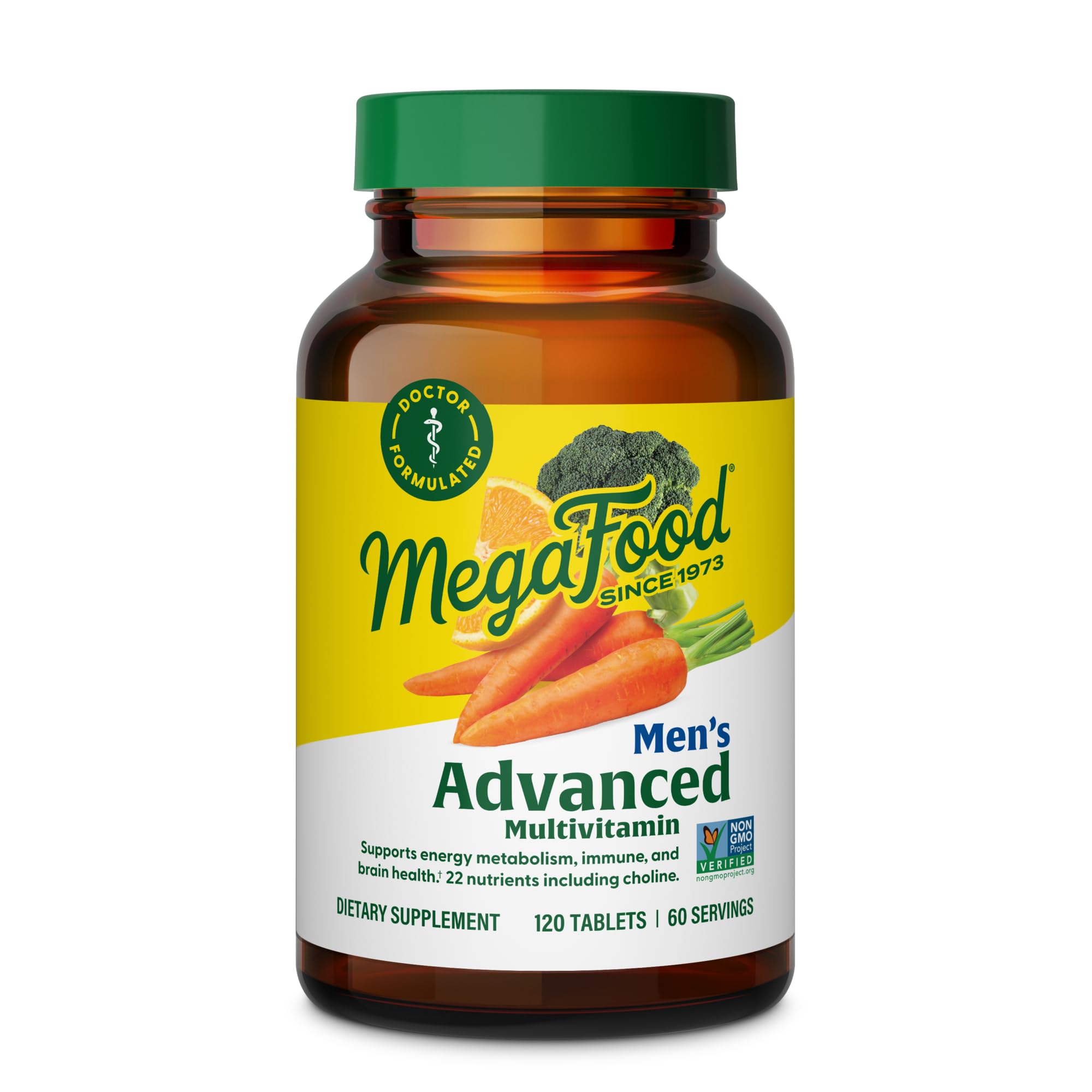 MegaFood Men's Advanced Multivitamin for Men - Doctor -Formulated - Choline, Vitamin B12, Vitamin D, Vitamin C & Zinc - Brain Health & Immune Support - Non-GMO - Vegetarian - 120 Tabs (60 Servings) MegaFood uk supplements