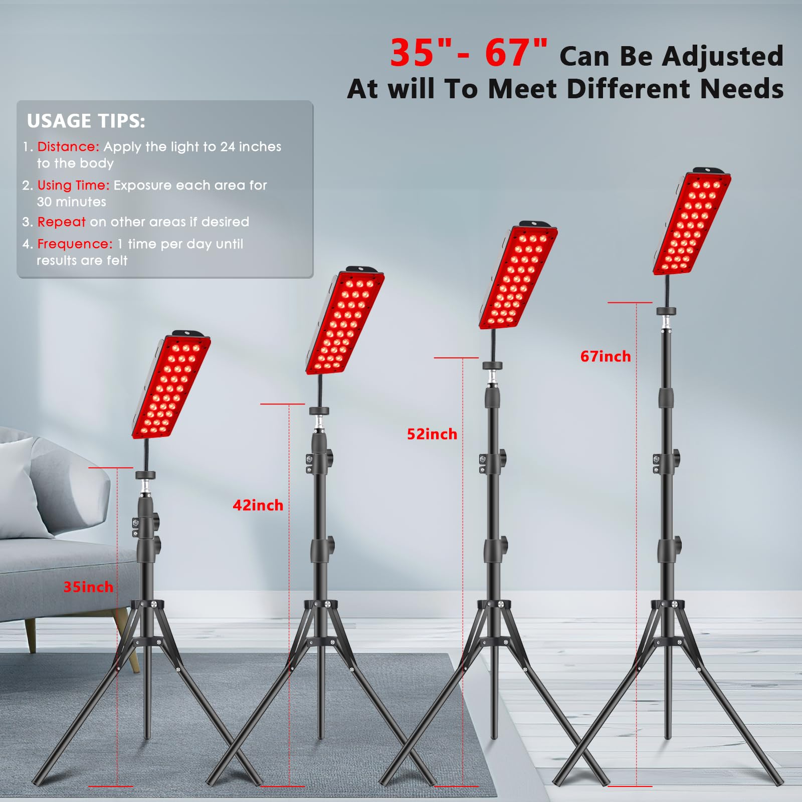 RUISQM Red Light Therapy Lamp, Infrared Light Therapy with Stand - 660nm Redlight & 850nm RUISQM uk supplements