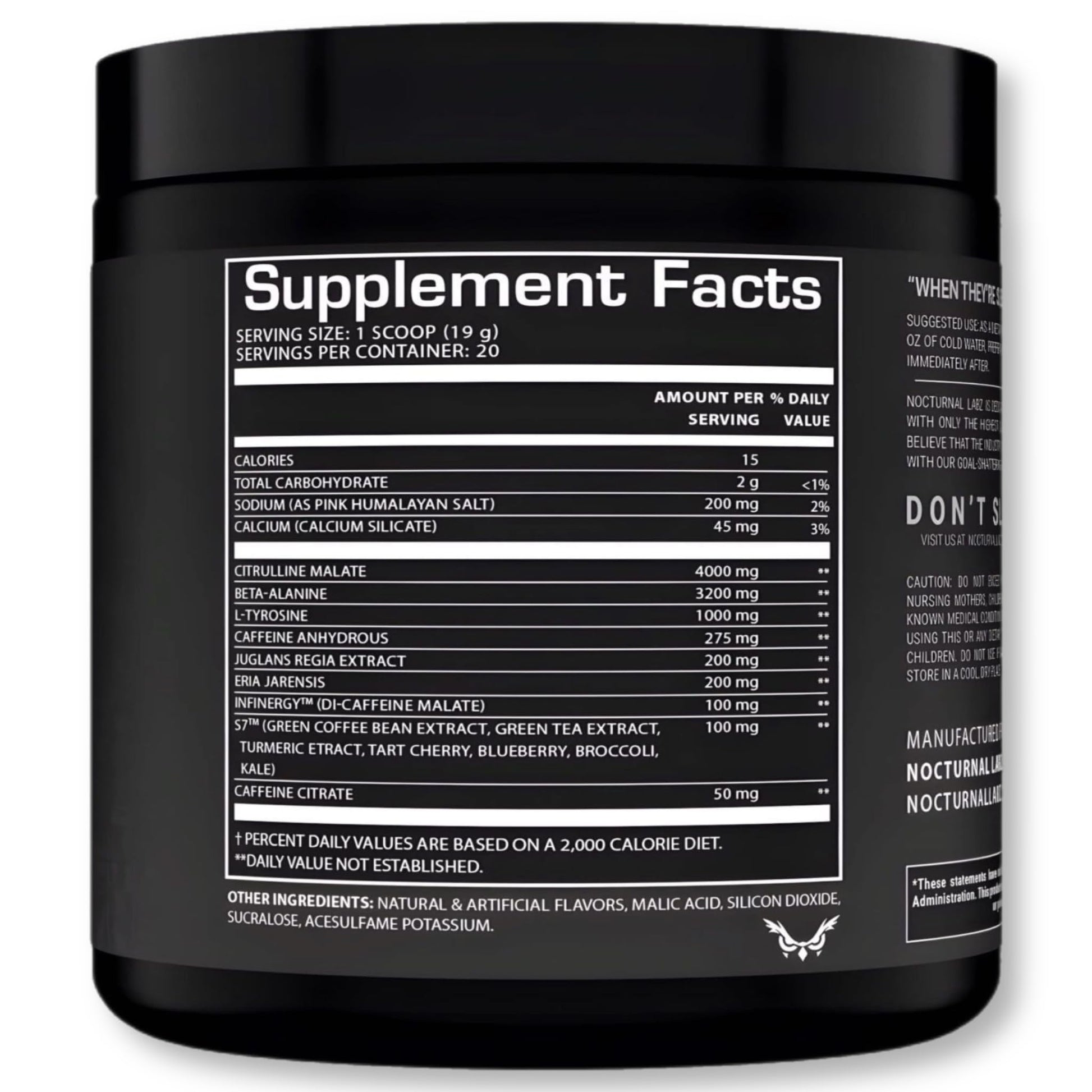 Nocturnal Labz Dark High Stim Pre Workout Powder | Potent Pre-workout Formula for Men Nocturnal uk supplements