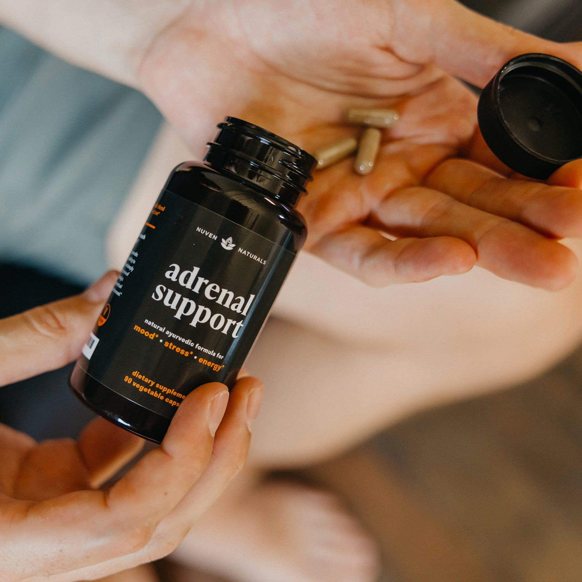 Nuven Naturals Adrenal Support - Cortisol Manager & Adrenal Support Supplements with Ashwagandha Extract, Rhodiola Rosea, Holy Basil to Help Stress, Fatigue & Energy | Adaptogens | 90 Capsules Nuven Naturals uk supplements
